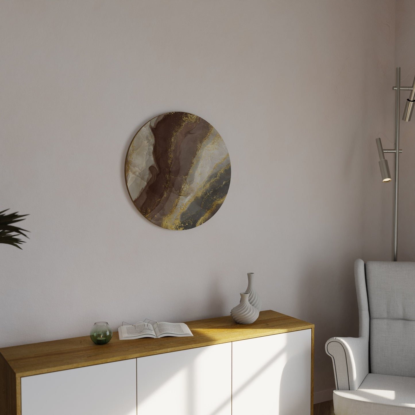 MARBLED ELEGANCE Round Wall Art