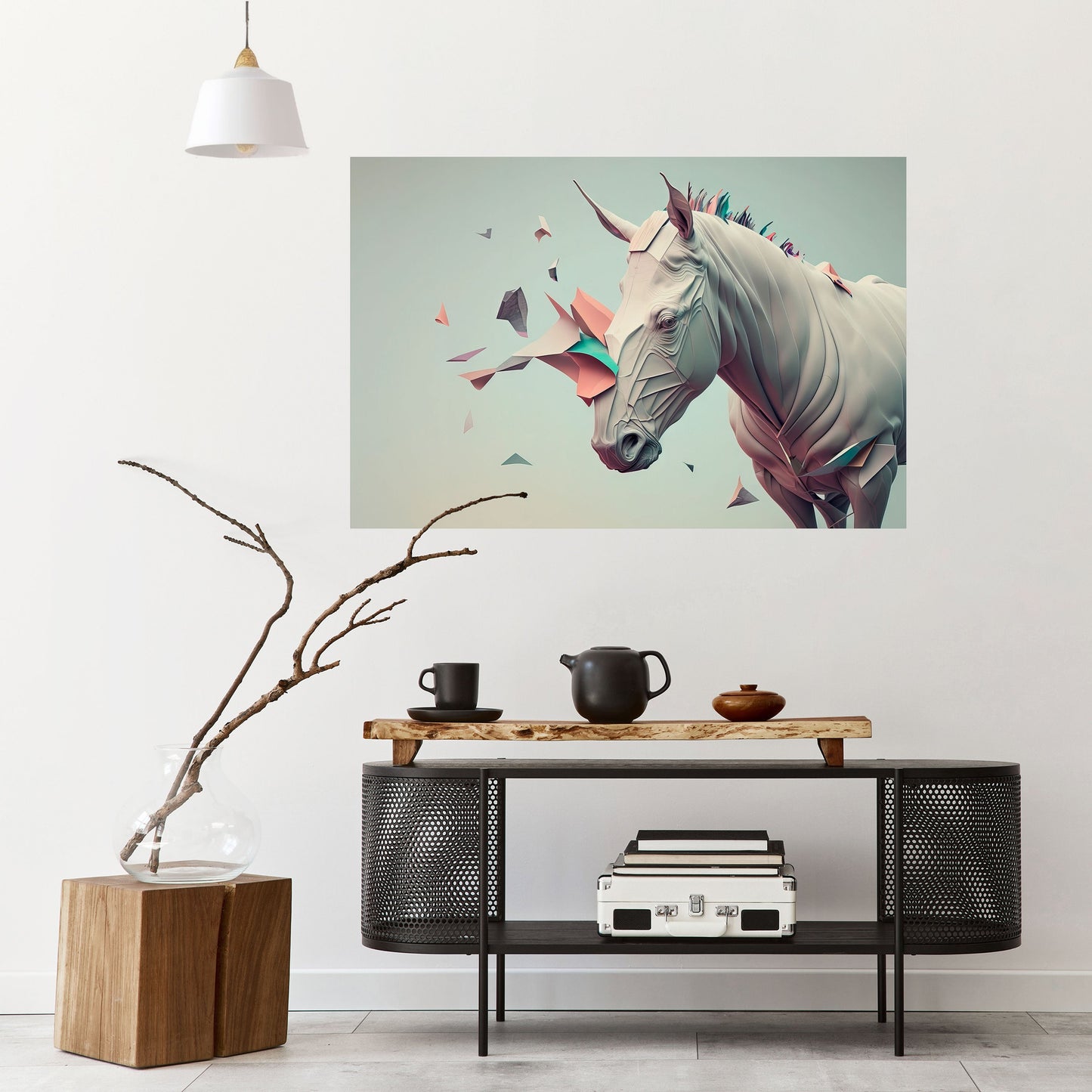 Poster orizzontale staccabile e attaccabile CAVALLO FUTURISTICO