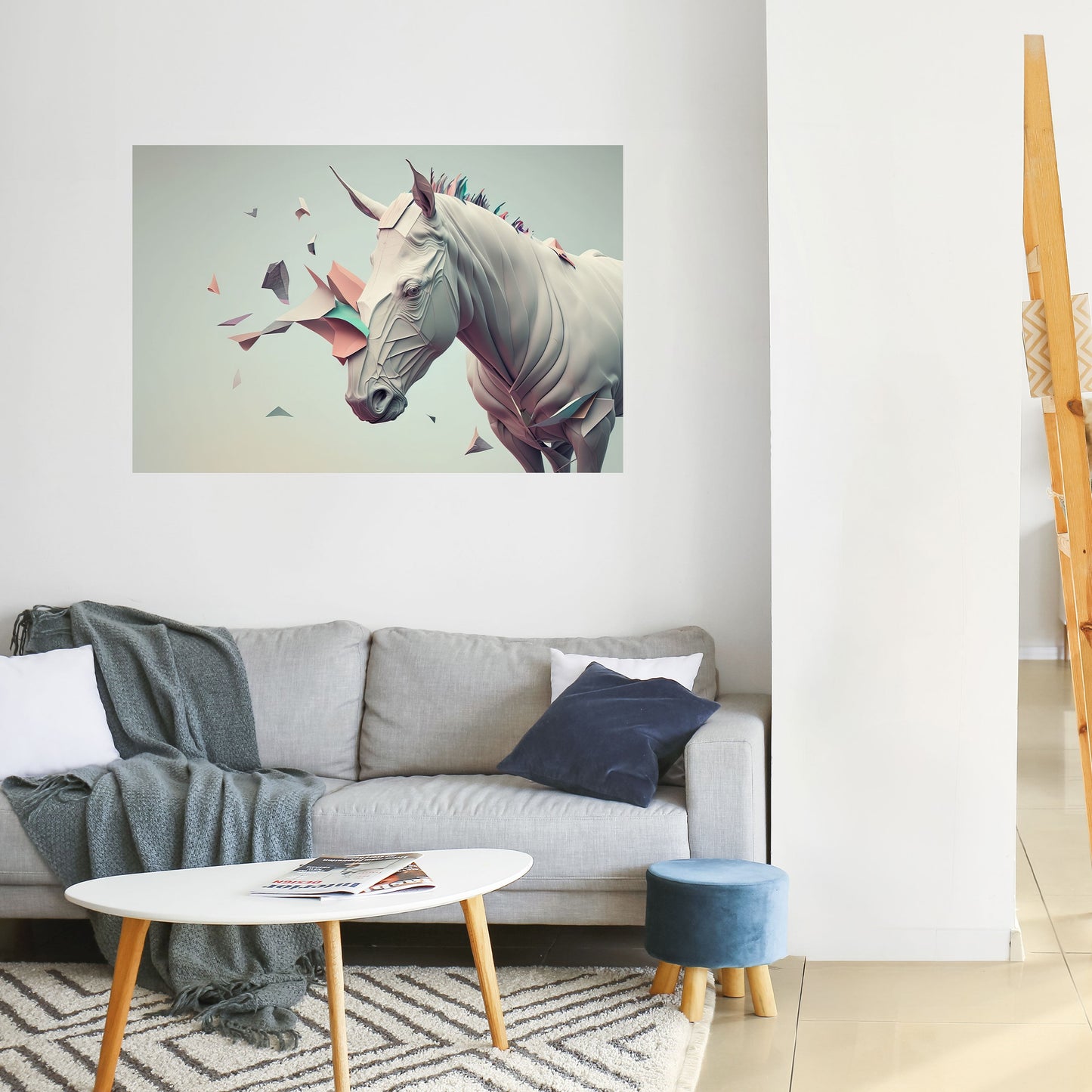 Poster orizzontale staccabile e attaccabile CAVALLO FUTURISTICO