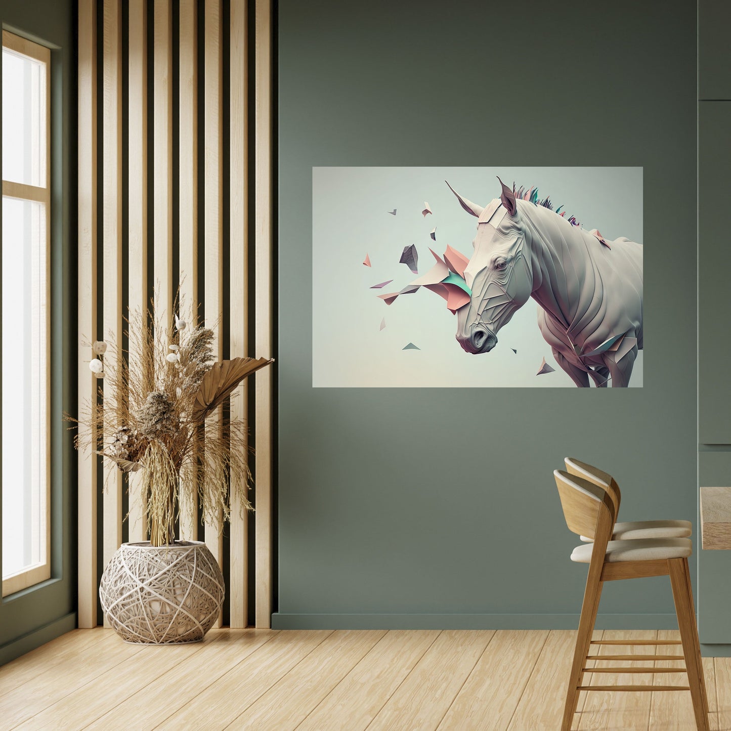 Poster orizzontale staccabile e attaccabile CAVALLO FUTURISTICO