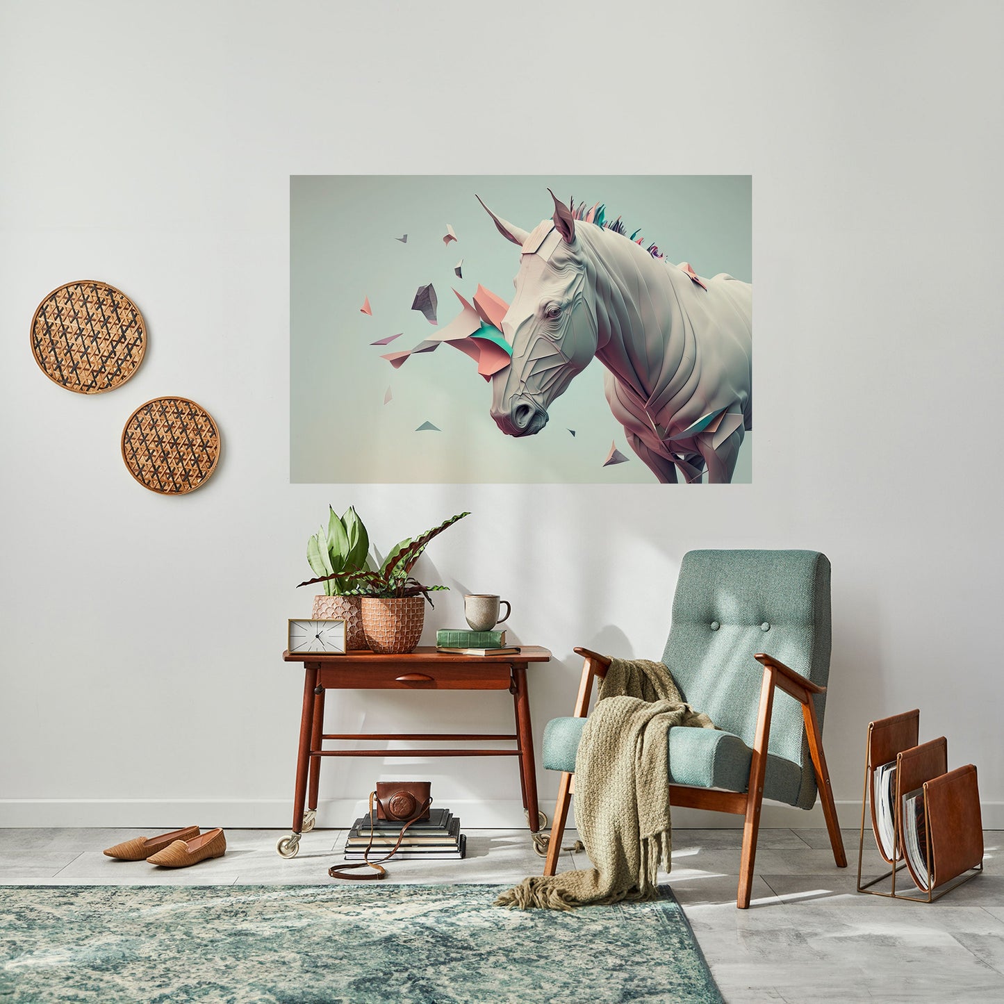 Poster orizzontale staccabile e attaccabile CAVALLO FUTURISTICO