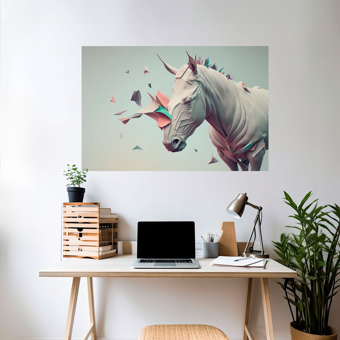 Poster orizzontale staccabile e attaccabile CAVALLO FUTURISTICO