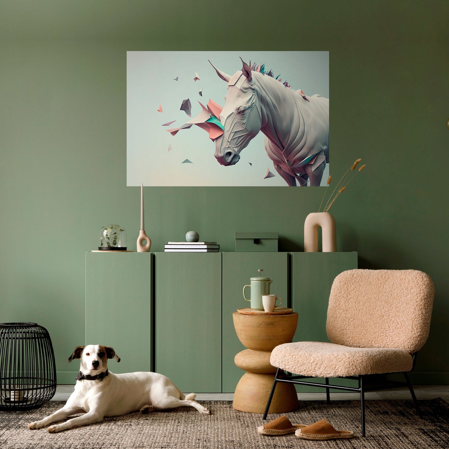Poster orizzontale staccabile e attaccabile CAVALLO FUTURISTICO