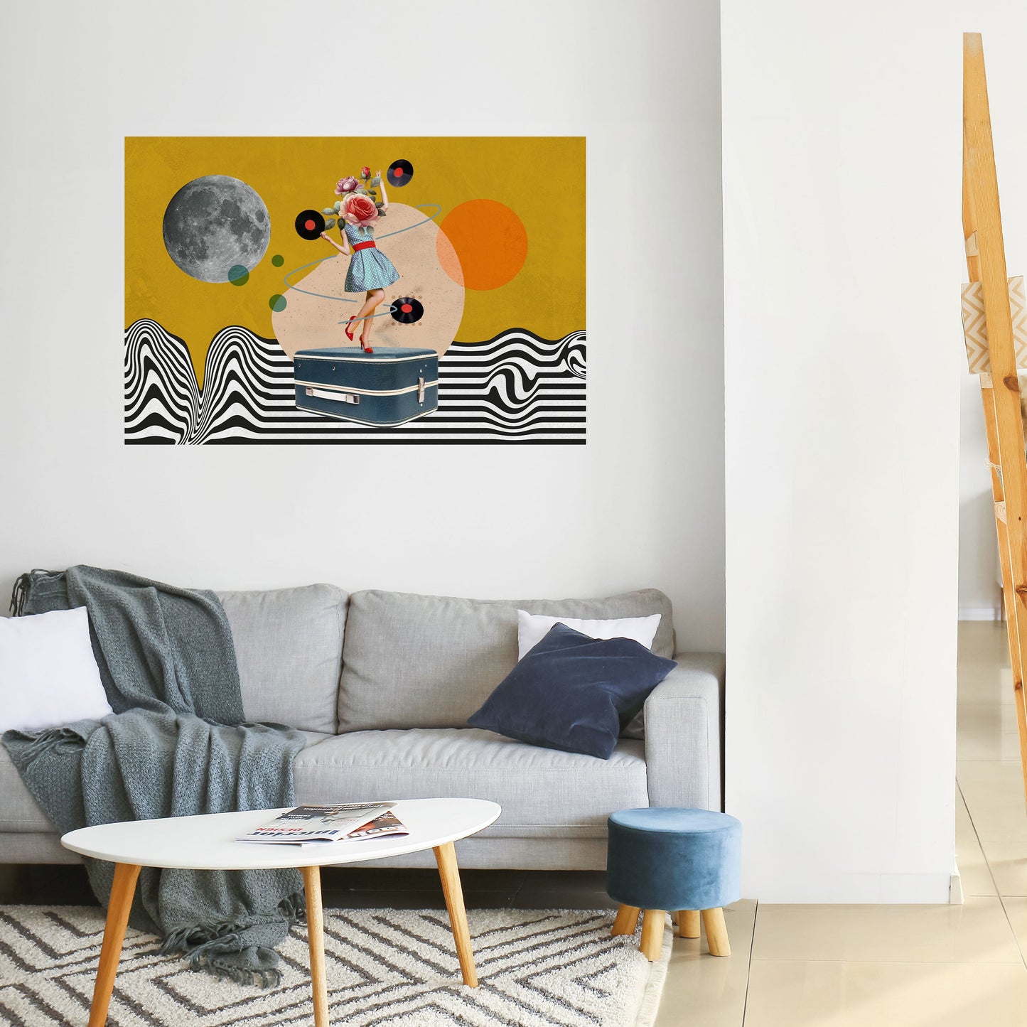 Poster orizzontale staccabile e attaccabile VINYL RETROSPECTION