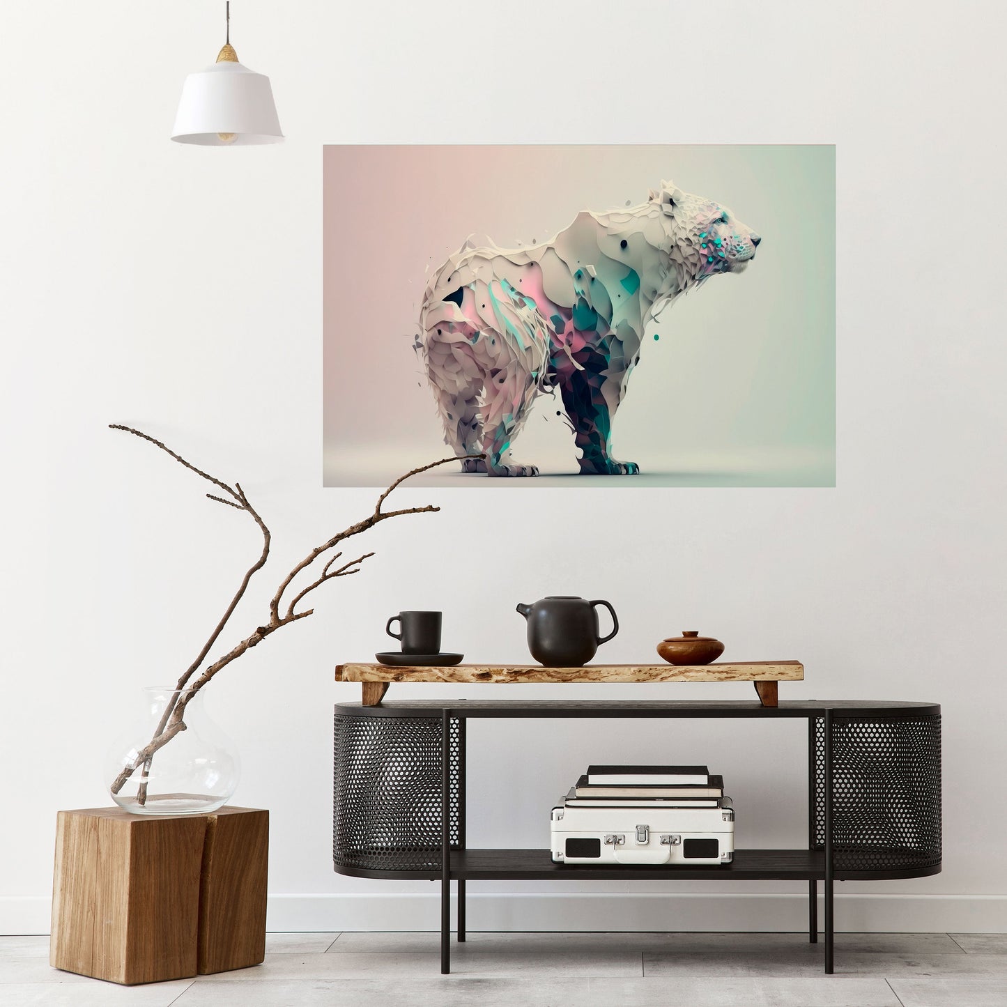 Poster orizzontale staccabile e attaccabile ORSO FUTURISTICO