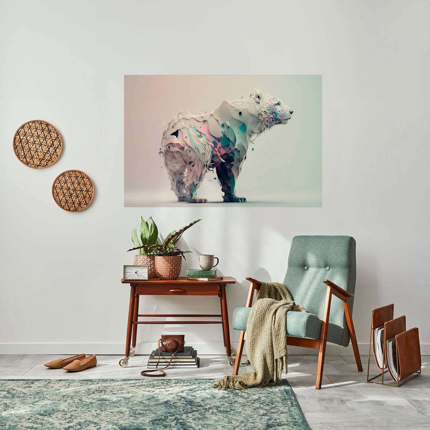 Poster orizzontale staccabile e attaccabile ORSO FUTURISTICO
