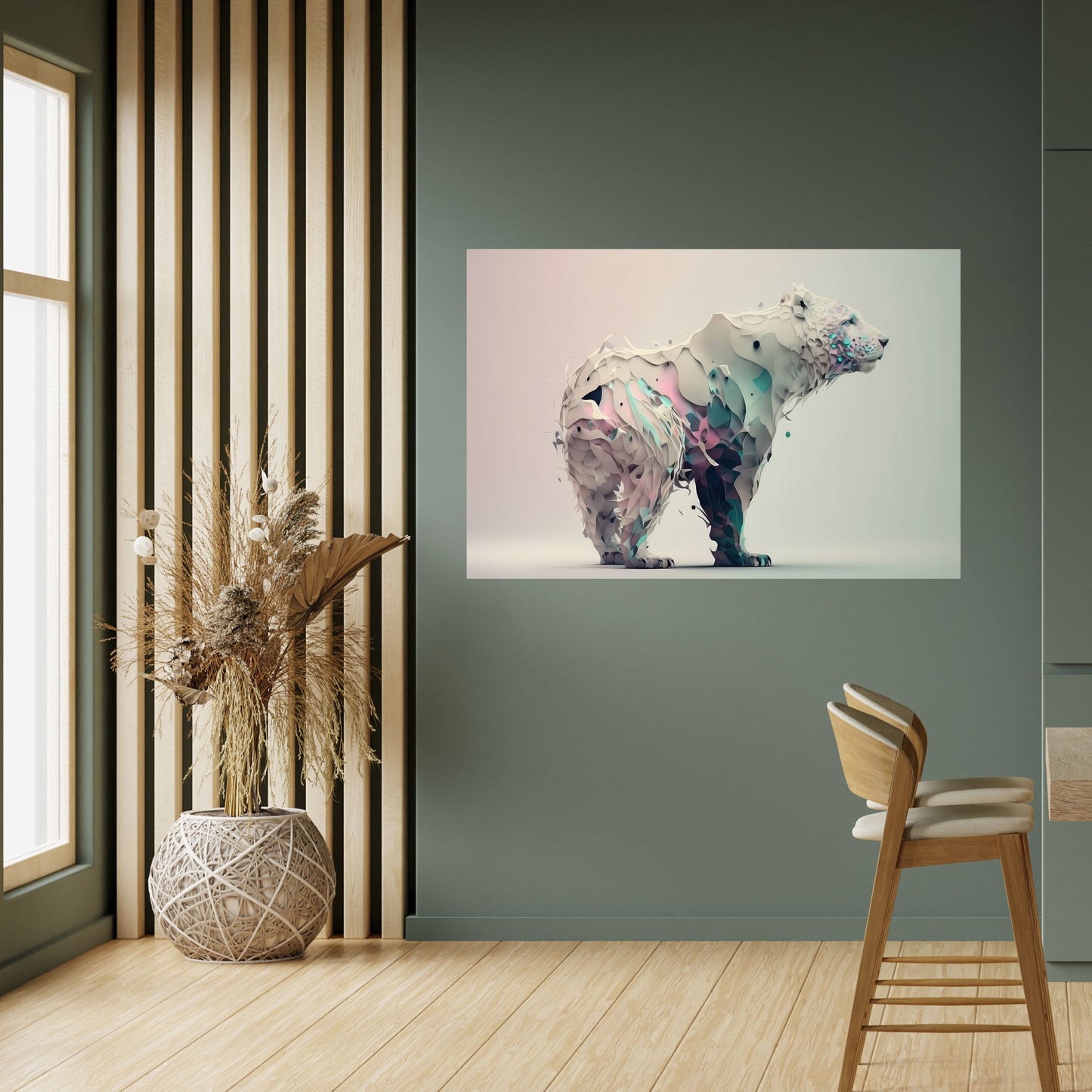 Poster orizzontale staccabile e attaccabile ORSO FUTURISTICO