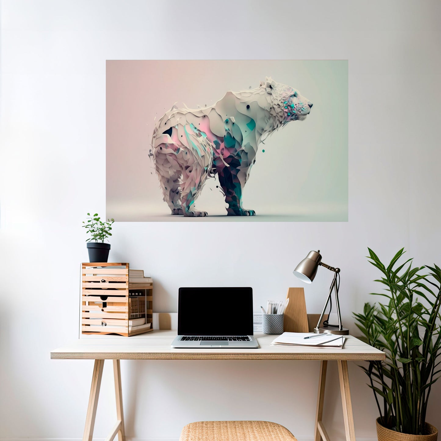 Poster orizzontale staccabile e attaccabile ORSO FUTURISTICO
