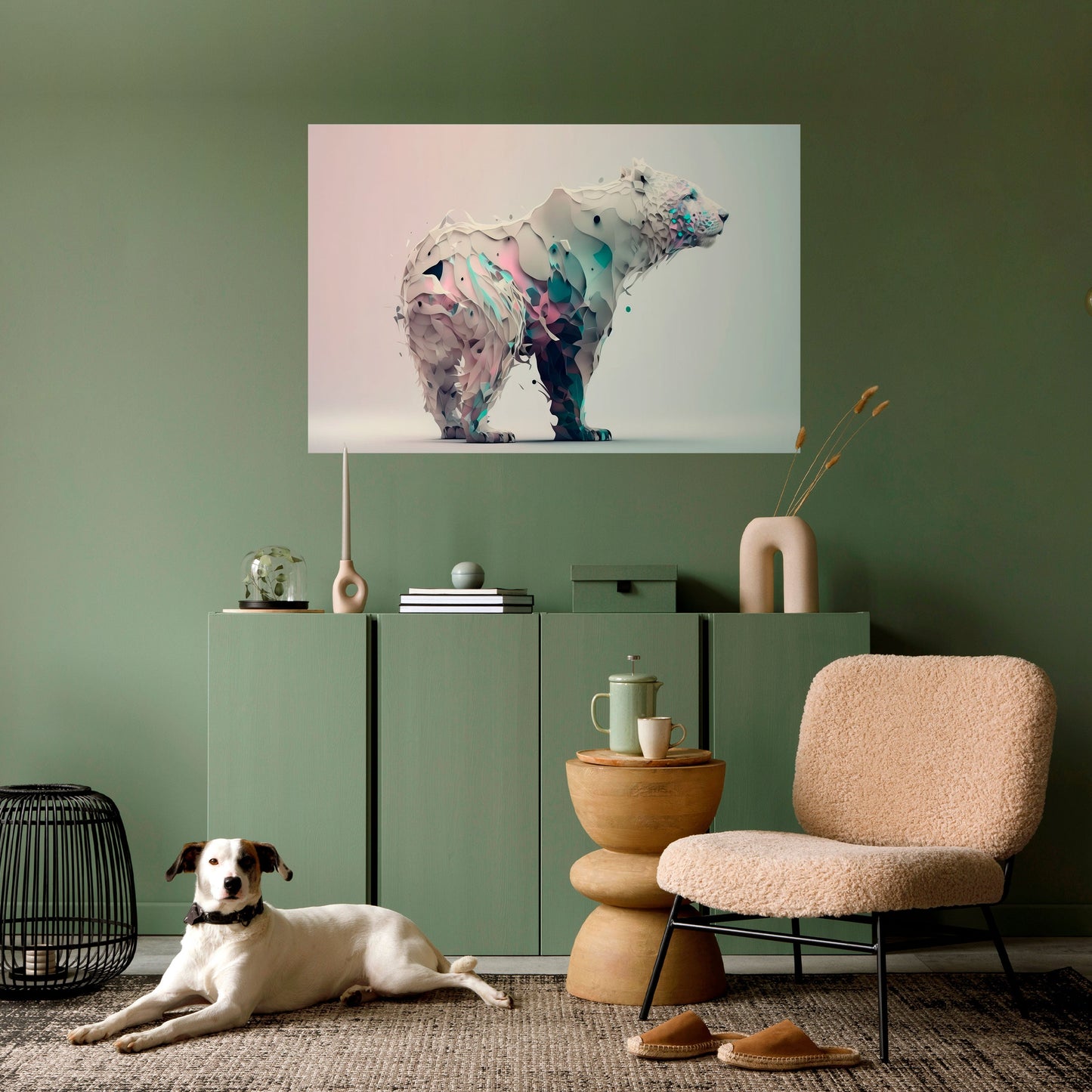 Poster orizzontale staccabile e attaccabile ORSO FUTURISTICO