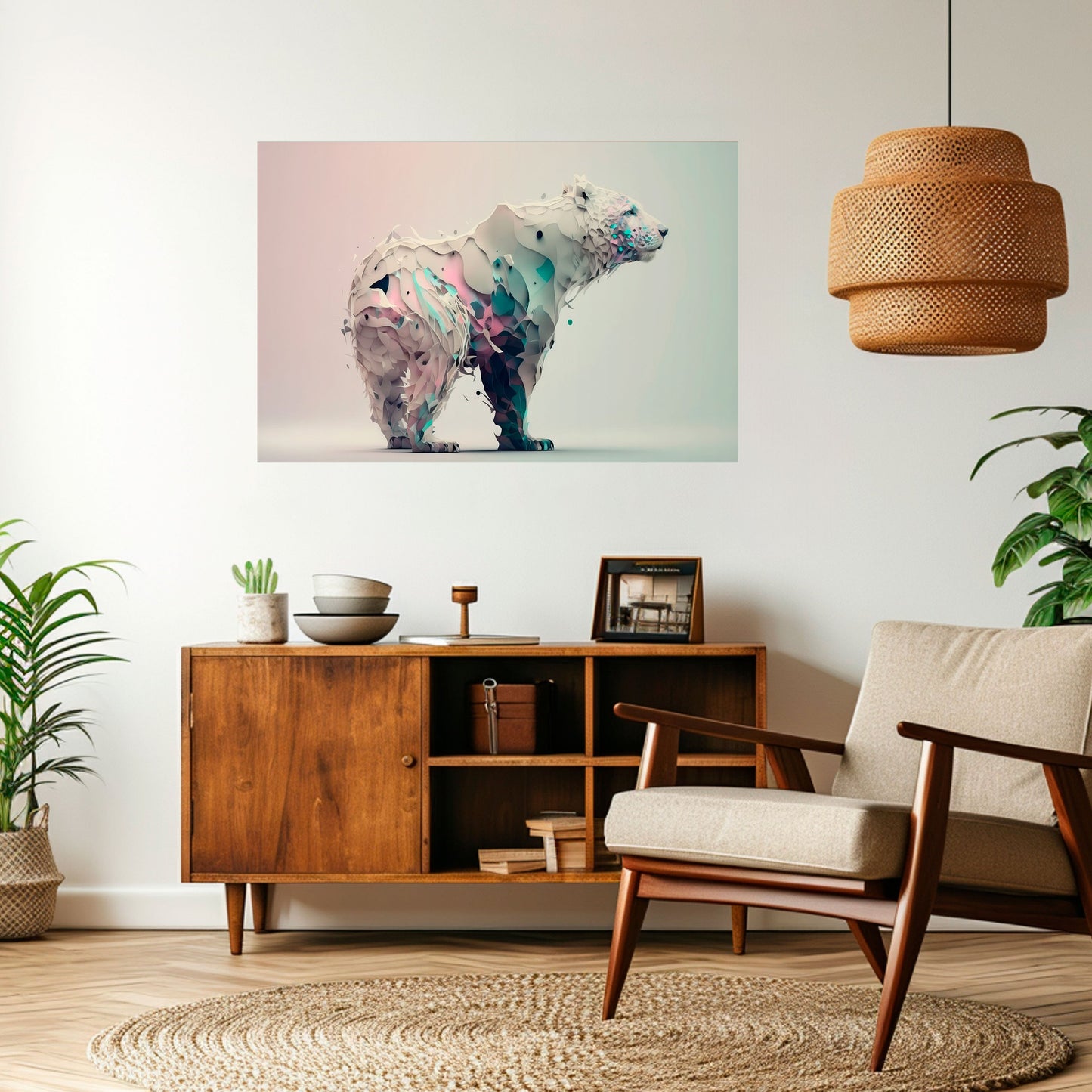Poster orizzontale staccabile e attaccabile ORSO FUTURISTICO
