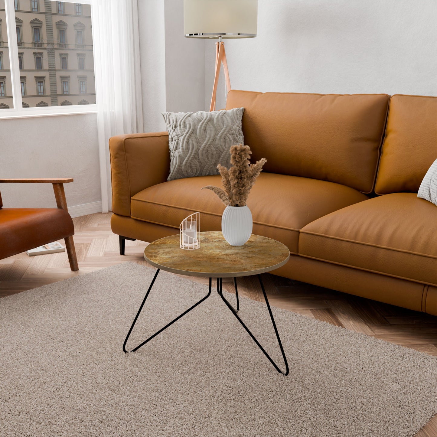 GILDED LEAF CASCADE Coffee Table 60