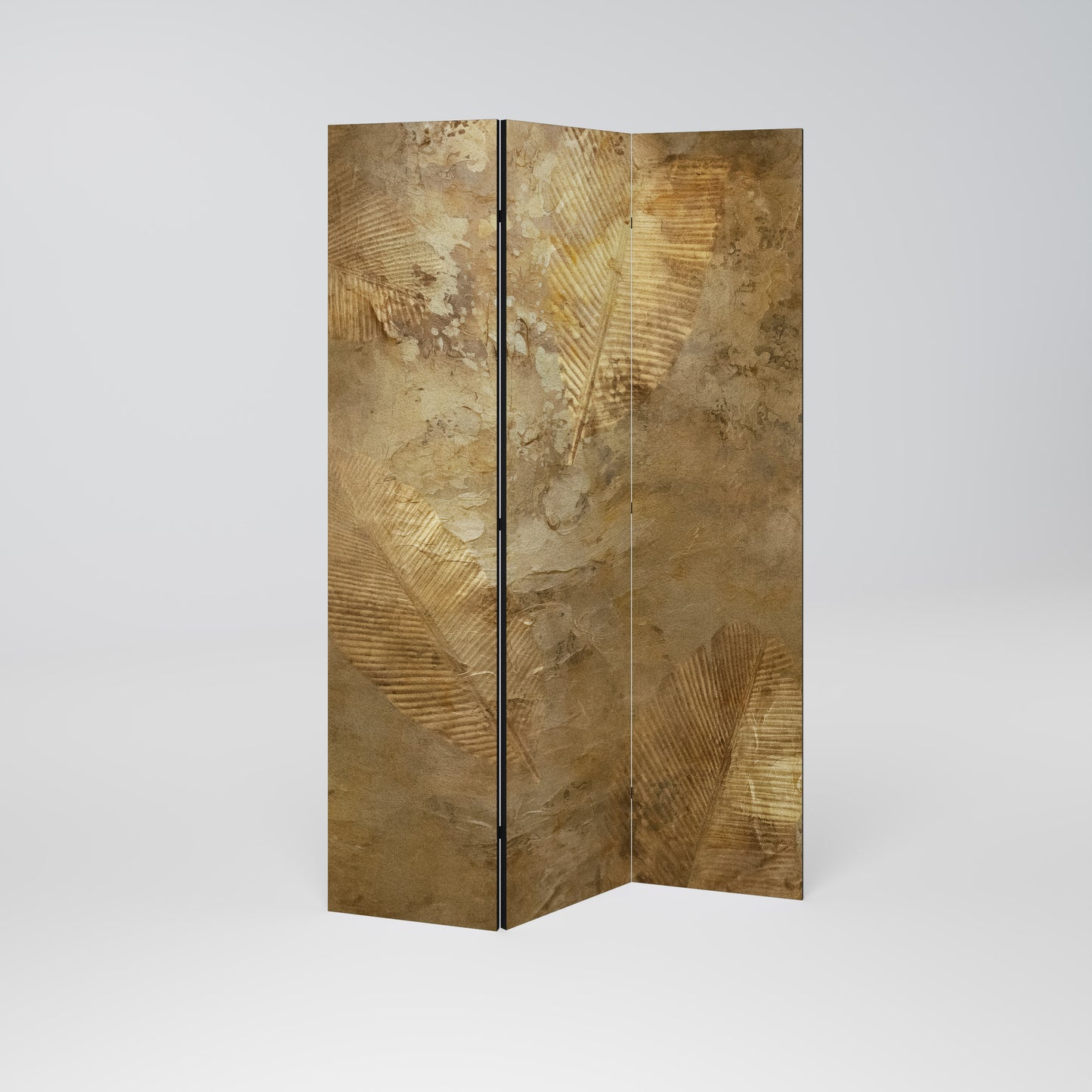 DIVISORIO DECORATIVO A 3 PANNELLI "GILDED LEAF CASCADE"