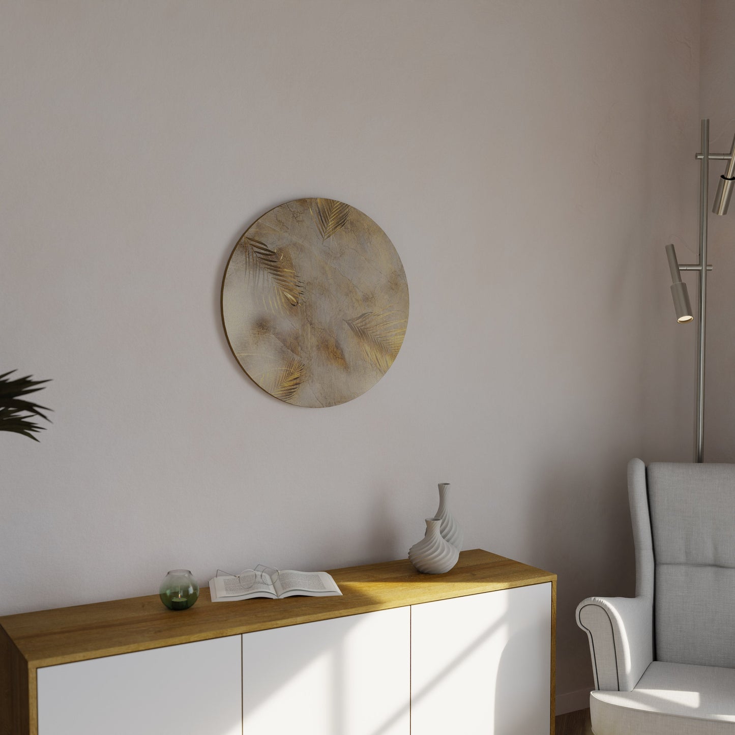 LEAVES OF SPLENDOR Round Wall Art