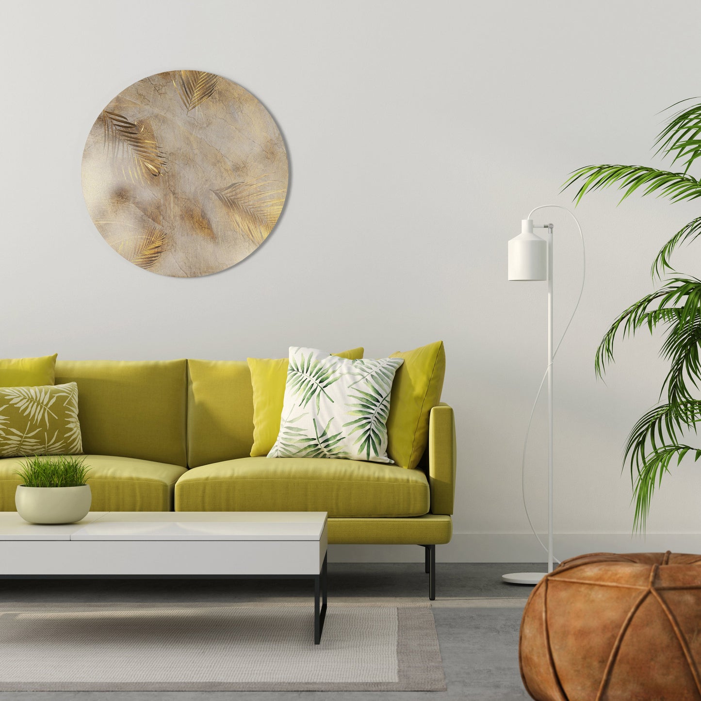 LEAVES OF SPLENDOR Round Wall Art