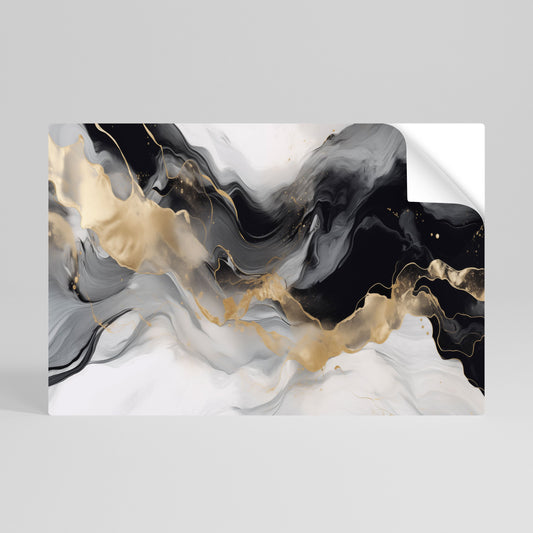 BLACK AND WHITE CONFLUENCE Peel and Stick Horizontal Poster
