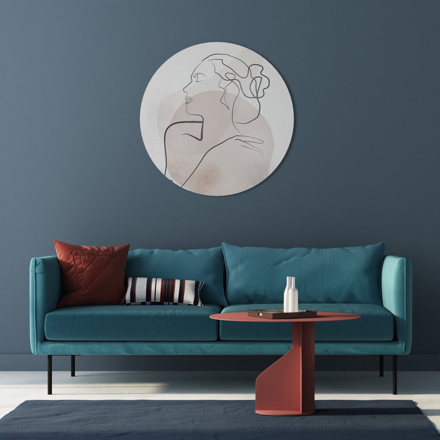 GRACEFUL LINES Round Wall Art