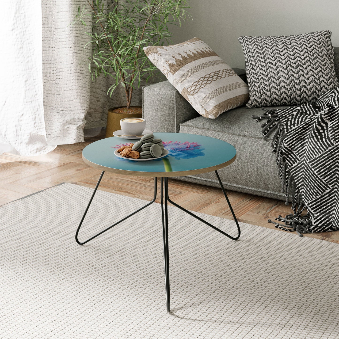 MISTY BLUE EXPLOSION Coffee Table 60