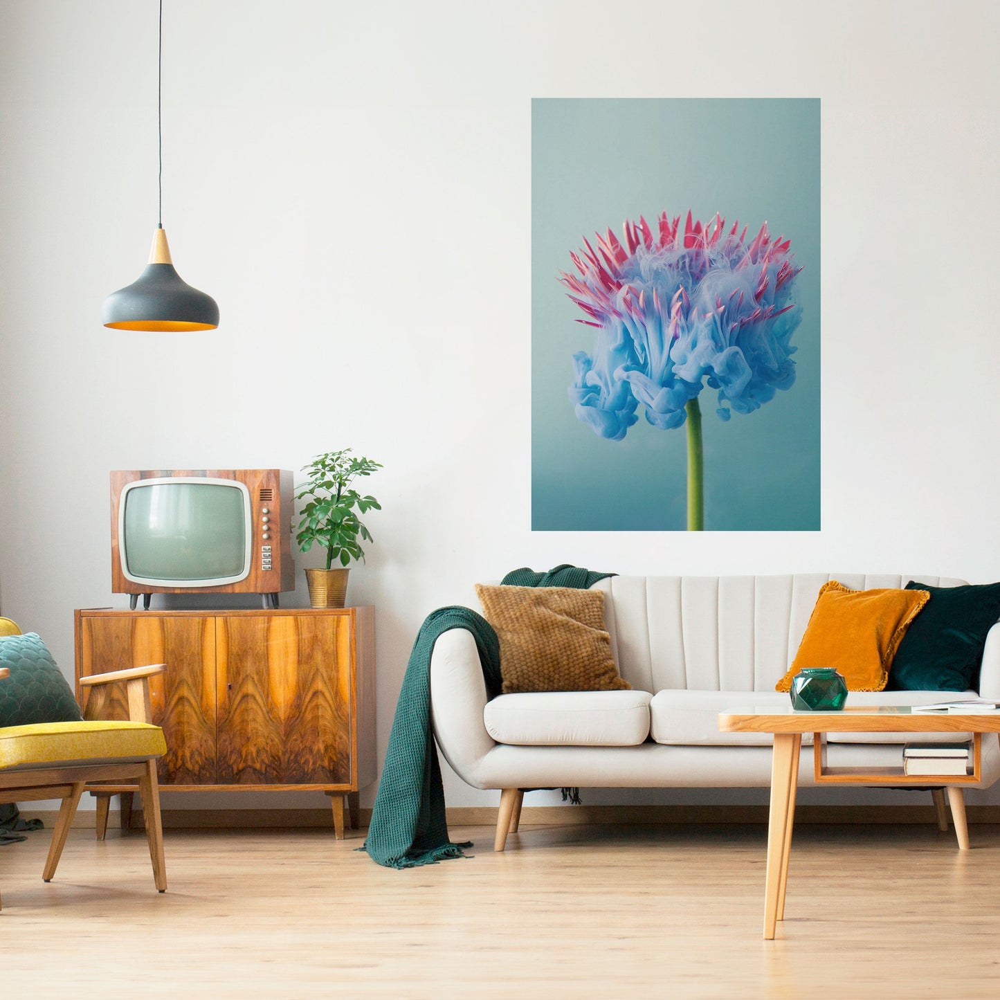 Poster verticale staccabile e attaccabile MISTY BLUE EXPLOSION