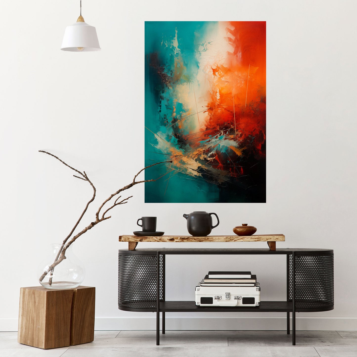 Poster verticale FIERY FUSION staccabile e attaccabile