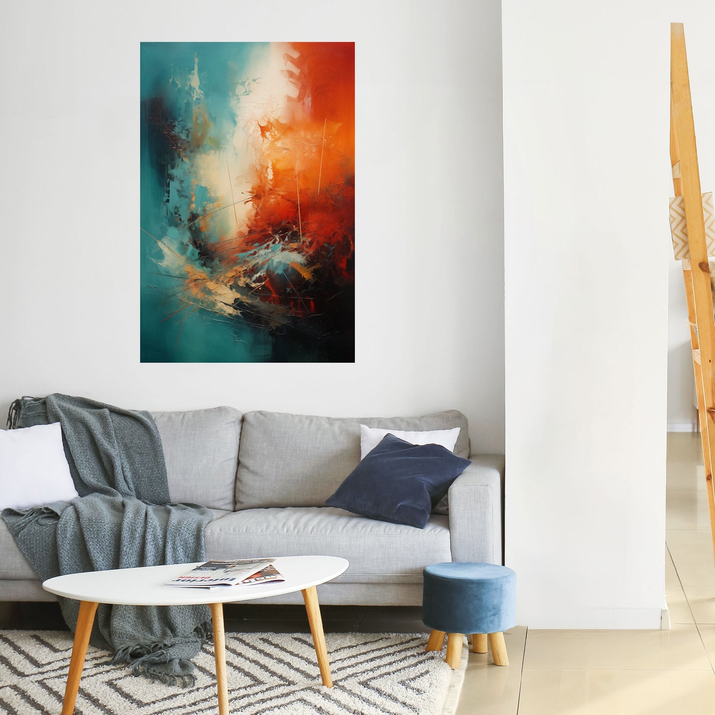Poster verticale FIERY FUSION staccabile e attaccabile