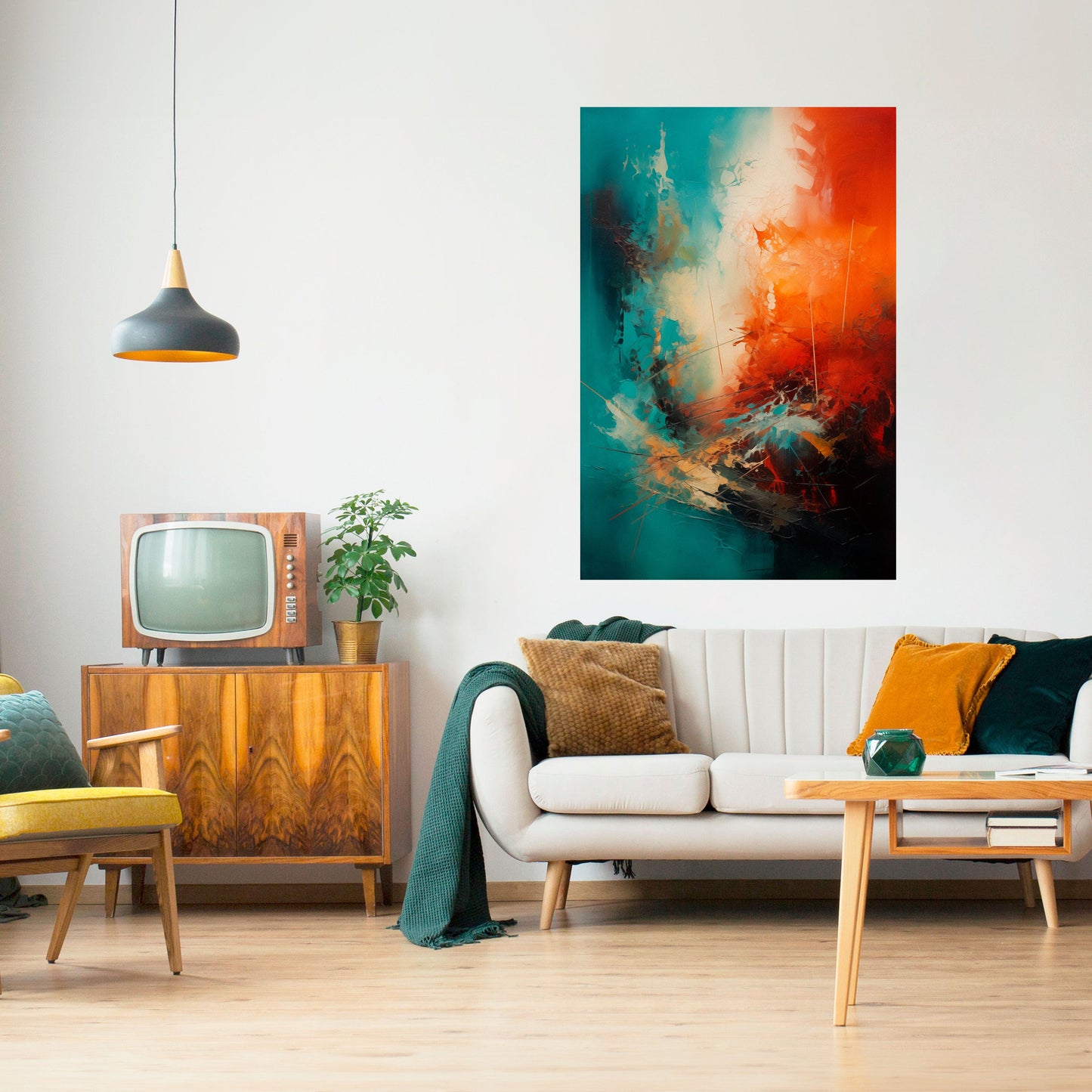 Poster verticale FIERY FUSION staccabile e attaccabile
