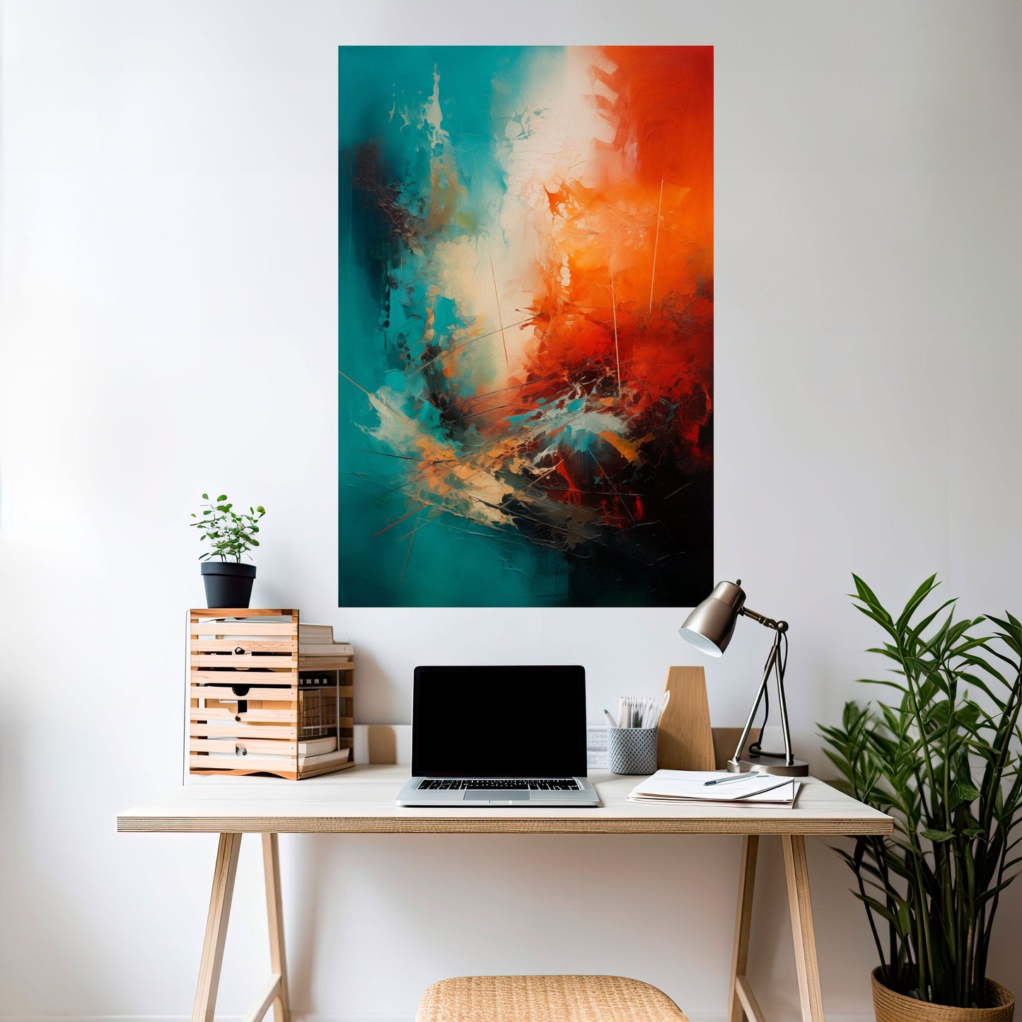 Poster verticale FIERY FUSION staccabile e attaccabile