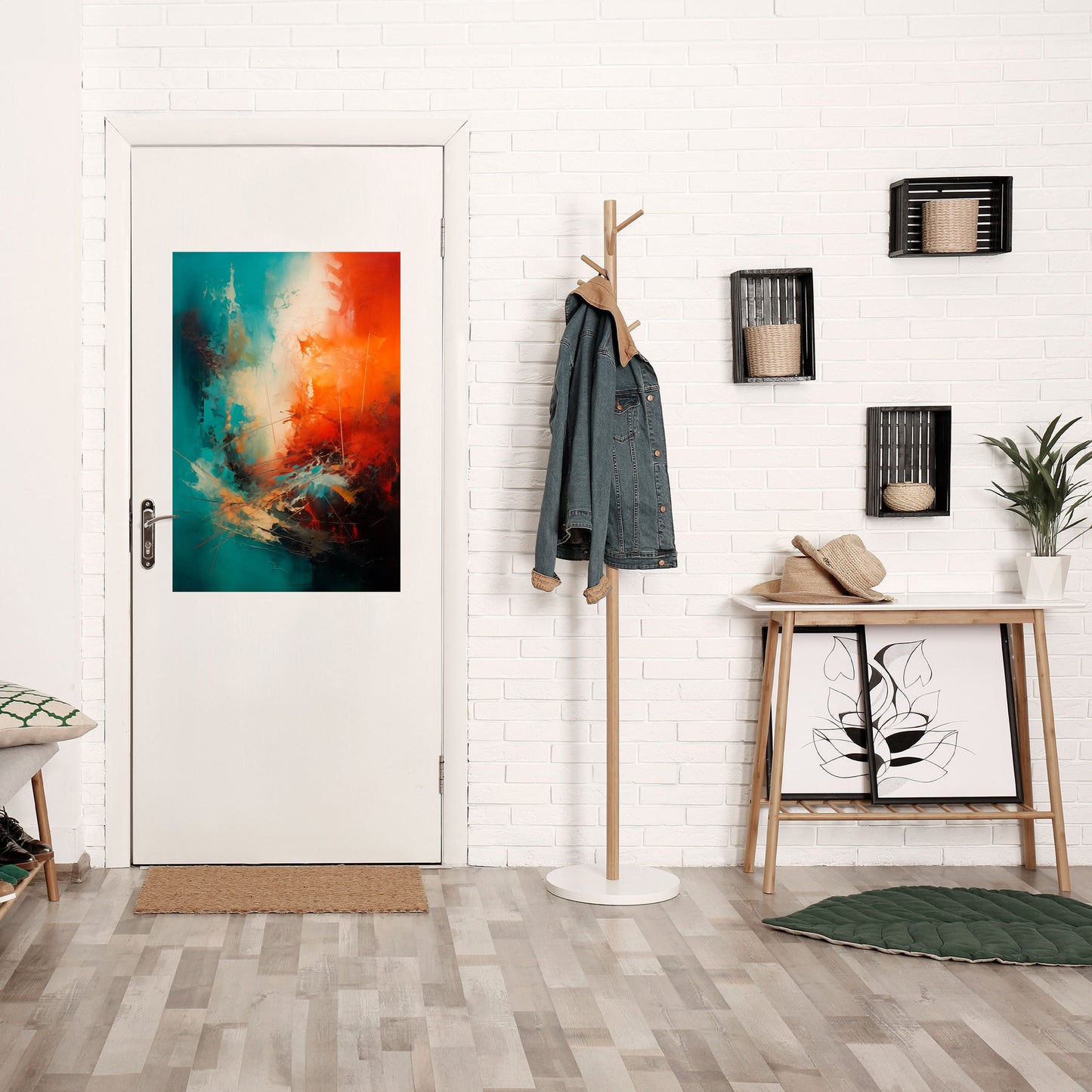 Poster verticale FIERY FUSION staccabile e attaccabile