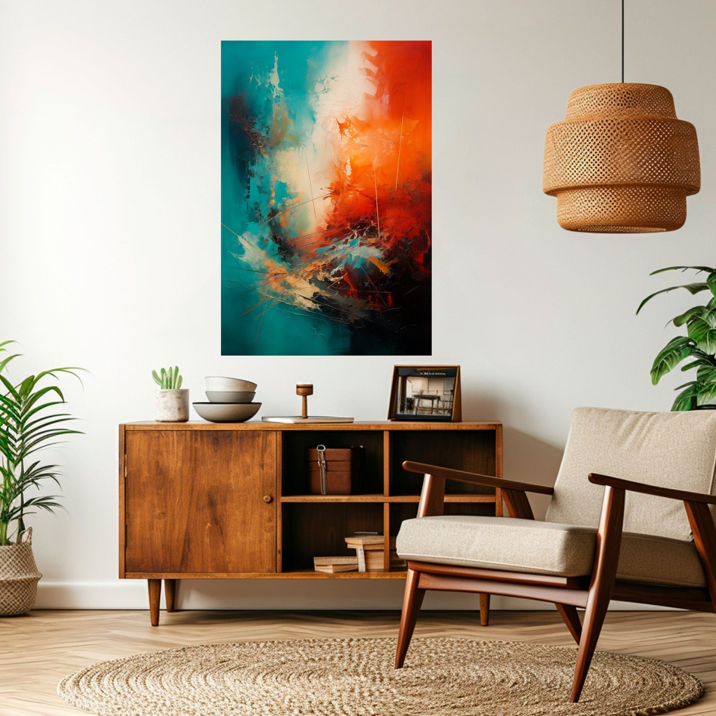 Poster verticale FIERY FUSION staccabile e attaccabile
