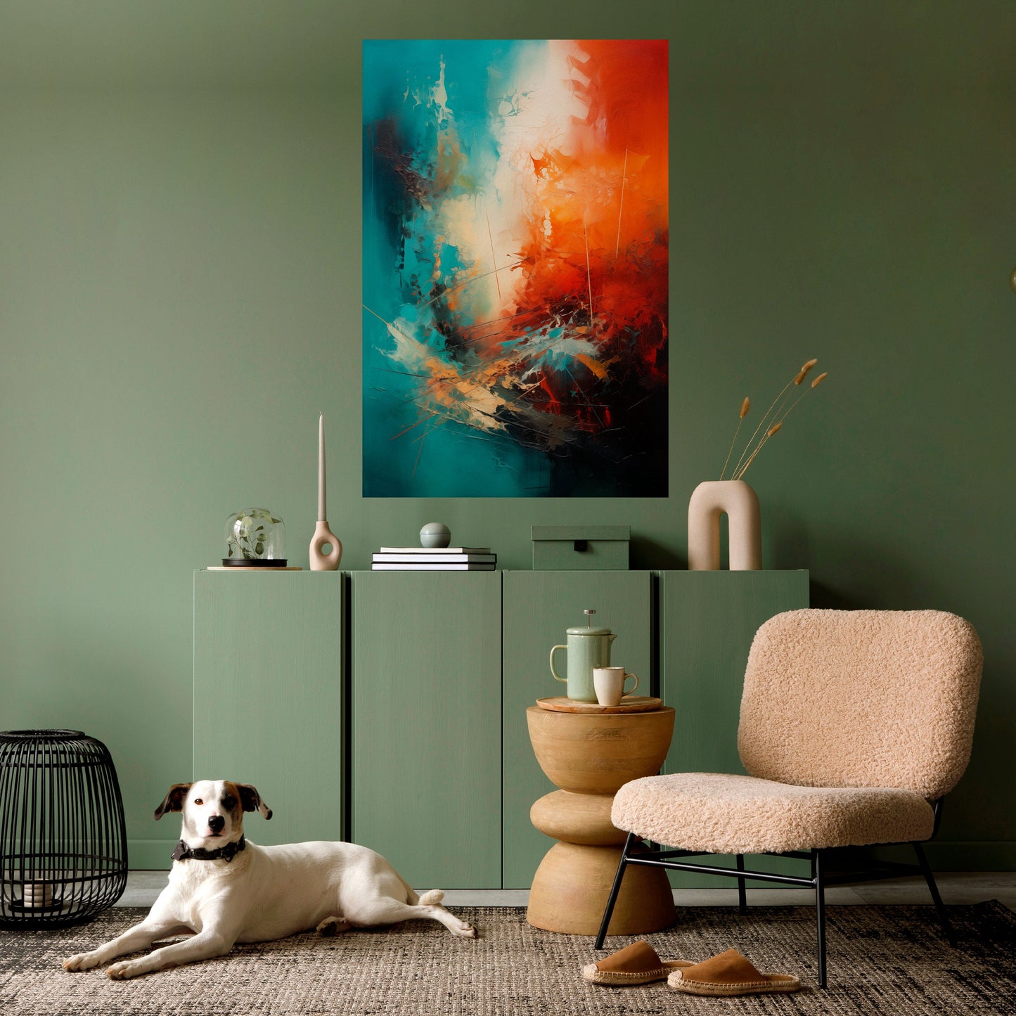 Poster verticale FIERY FUSION staccabile e attaccabile