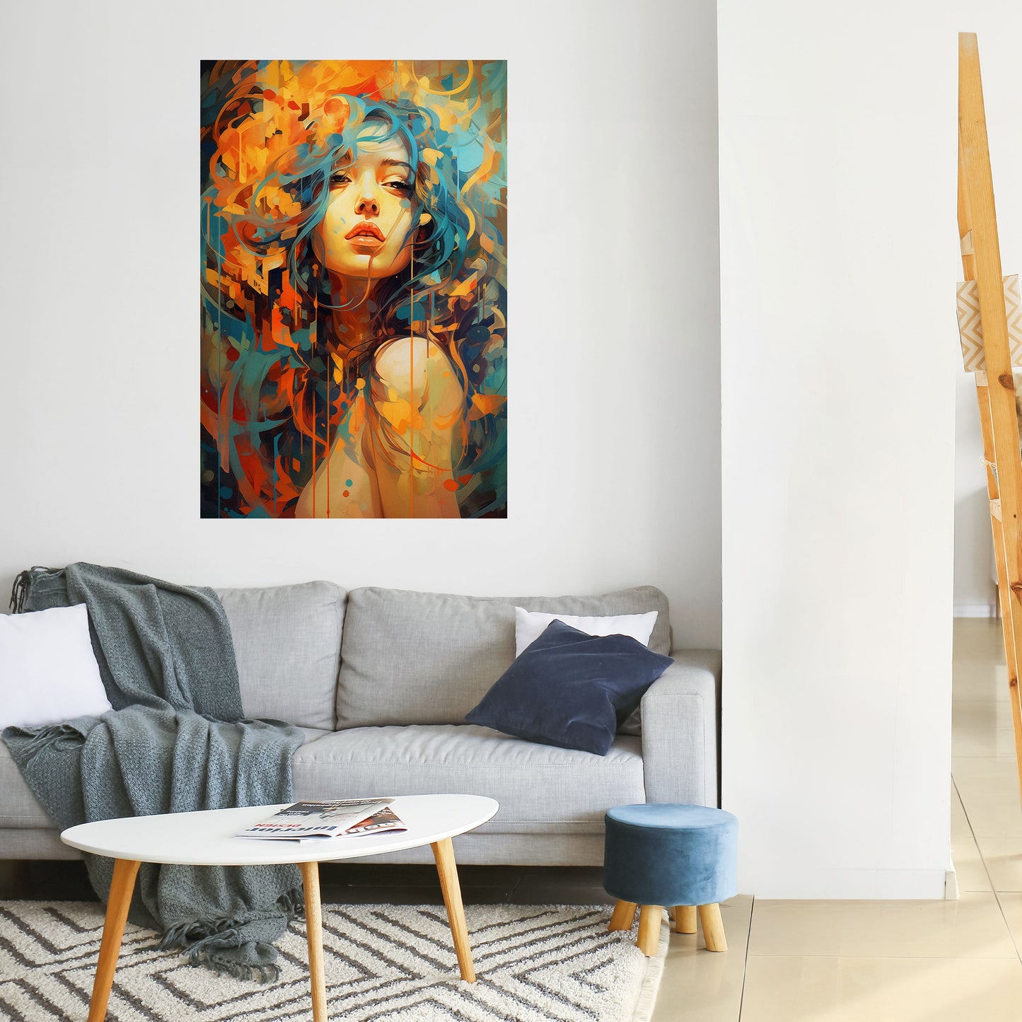 Poster verticale staccabile e attaccabile RAINBOW MUSE
