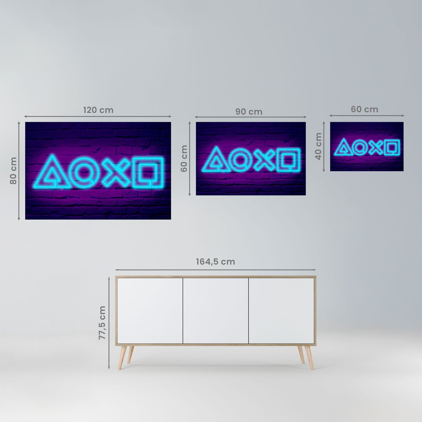 Poster orizzontale staccabile e attaccabile NEON PULSE GAMING