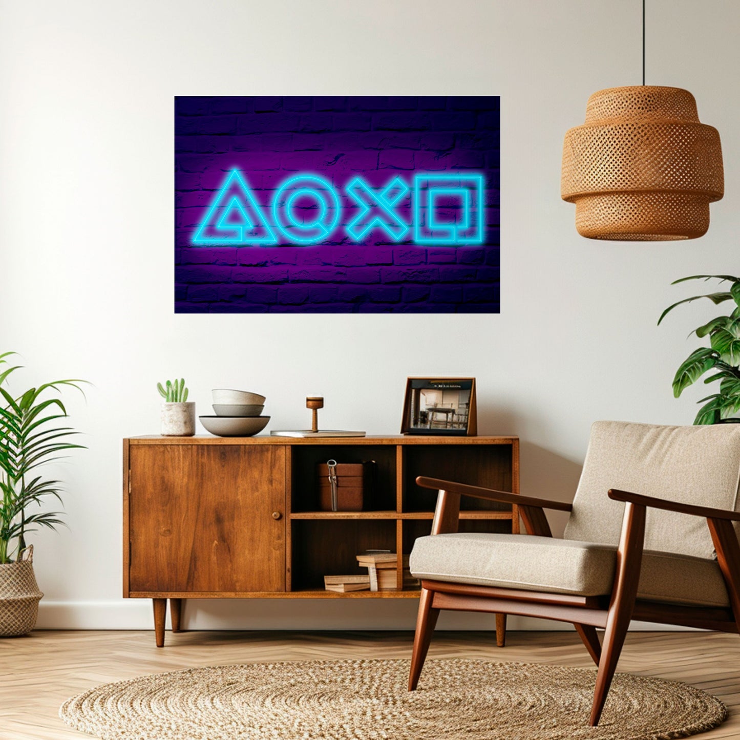 Poster orizzontale staccabile e attaccabile NEON PULSE GAMING