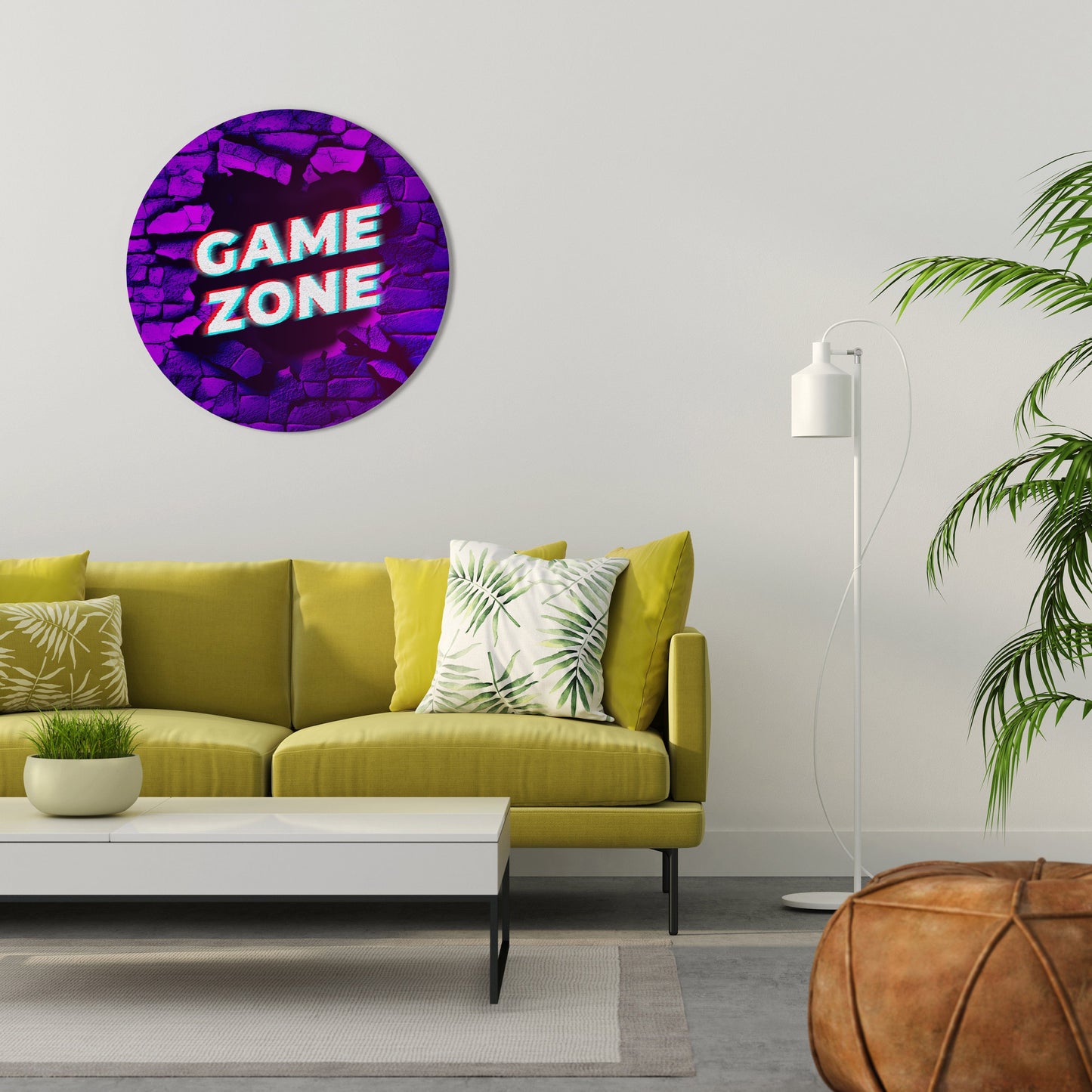 ZONA GIOCHI LUMINOSA Arte murale rotonda