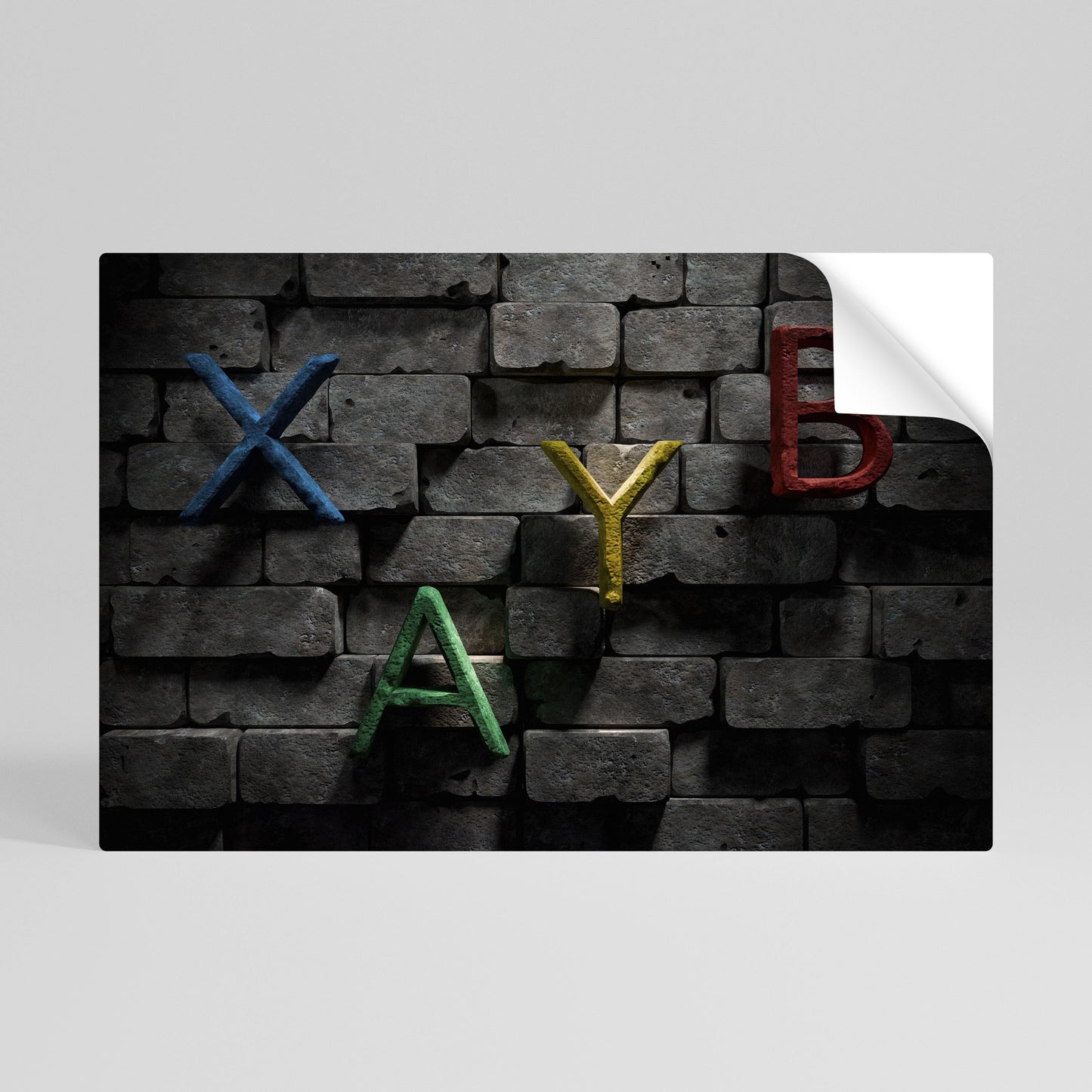 Poster orizzontale staccabile e attaccabile con lettere in mattoni da gioco