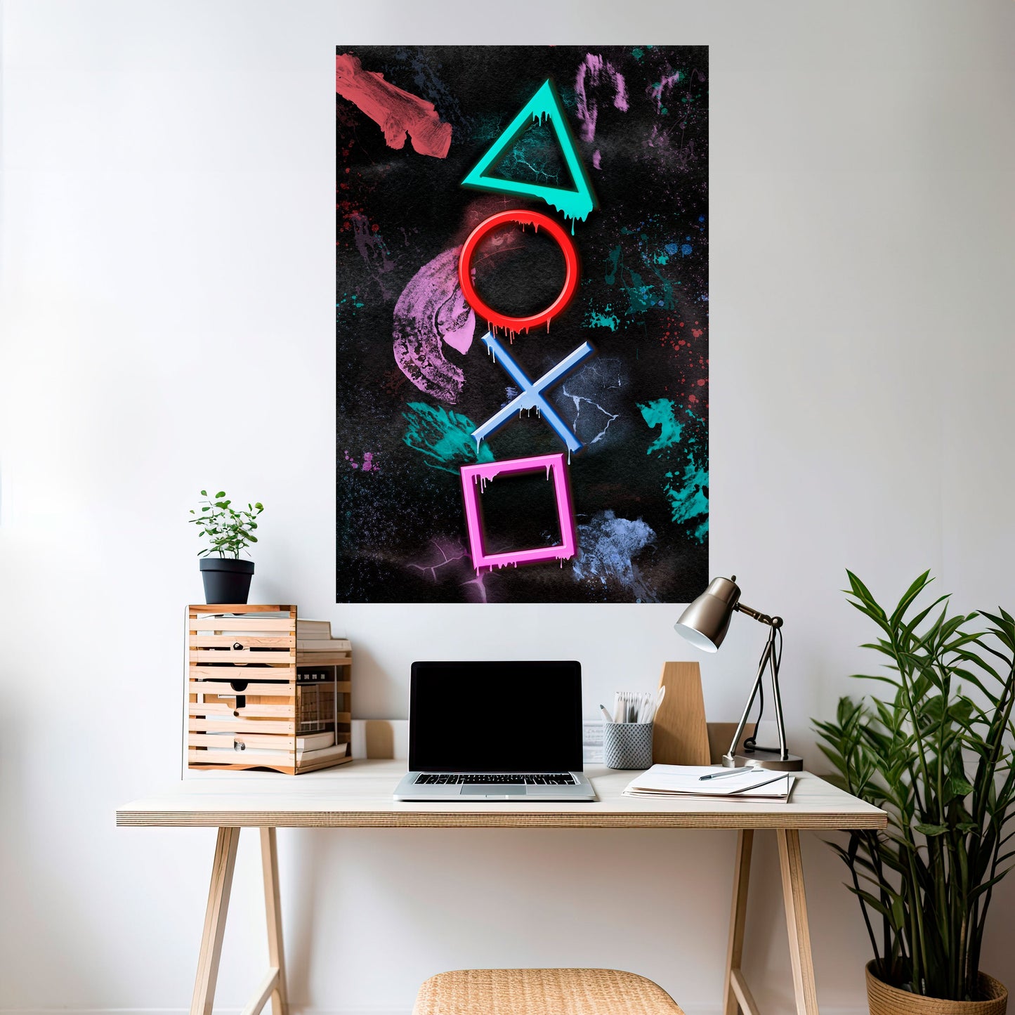 Poster verticale staccabile e attaccabile "Uprising Neon Icons"