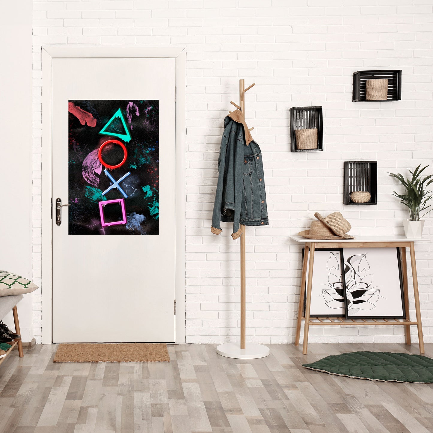 Poster verticale staccabile e attaccabile "Uprising Neon Icons"