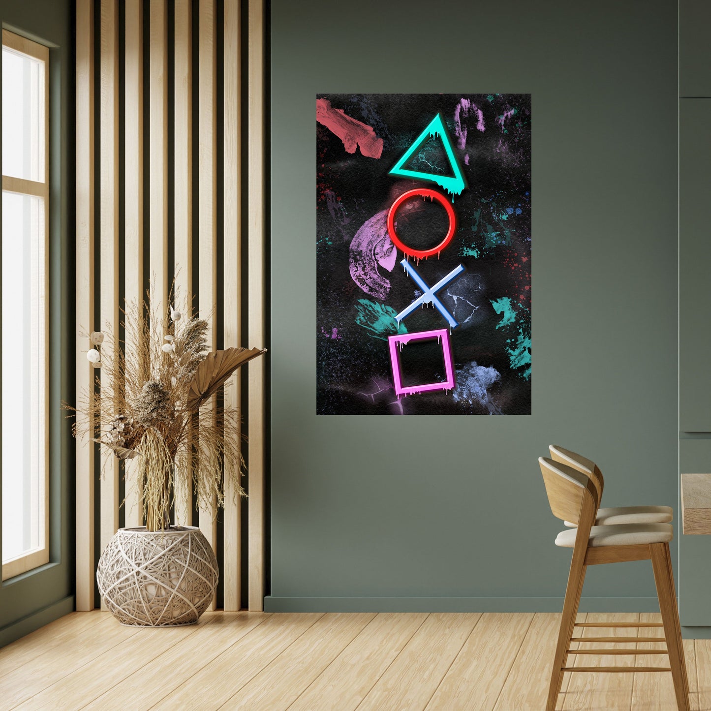 Poster verticale staccabile e attaccabile "Uprising Neon Icons"