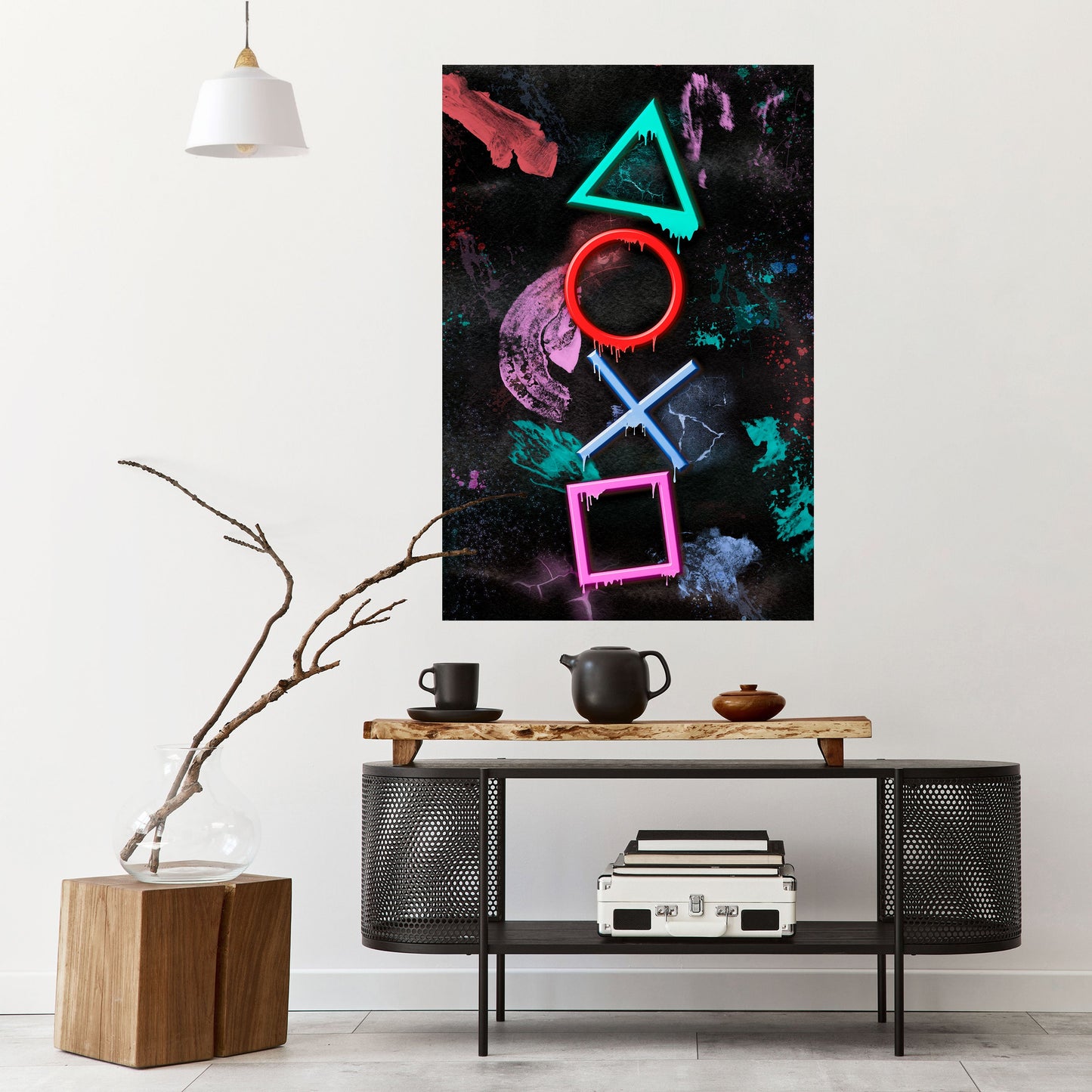 Poster verticale staccabile e attaccabile "Uprising Neon Icons"
