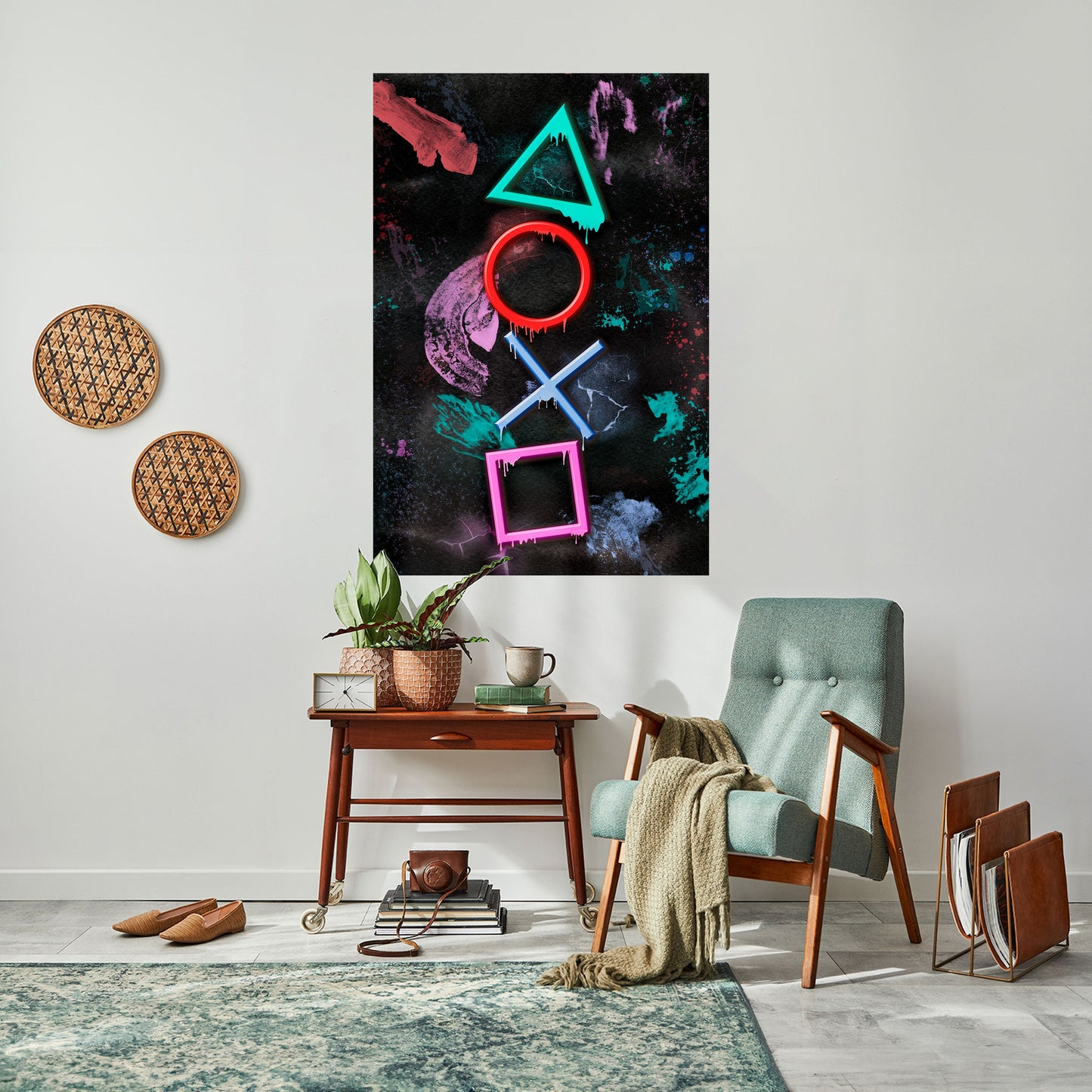 Poster verticale staccabile e attaccabile "Uprising Neon Icons"