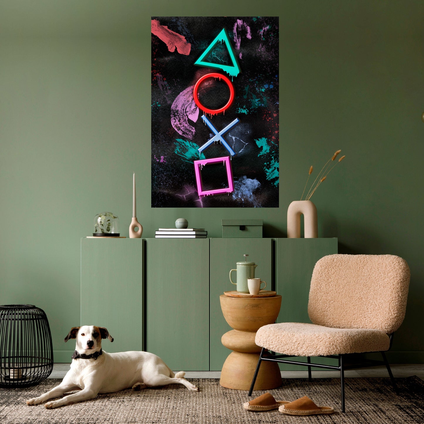 Poster verticale staccabile e attaccabile "Uprising Neon Icons"