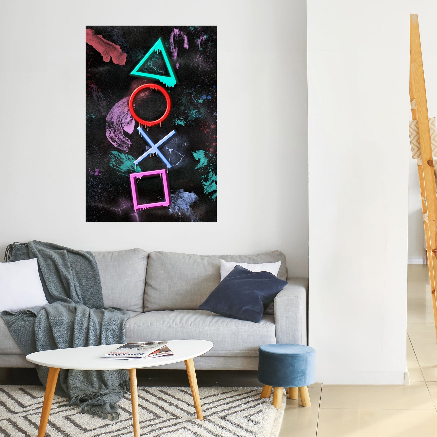 Poster verticale staccabile e attaccabile "Uprising Neon Icons"