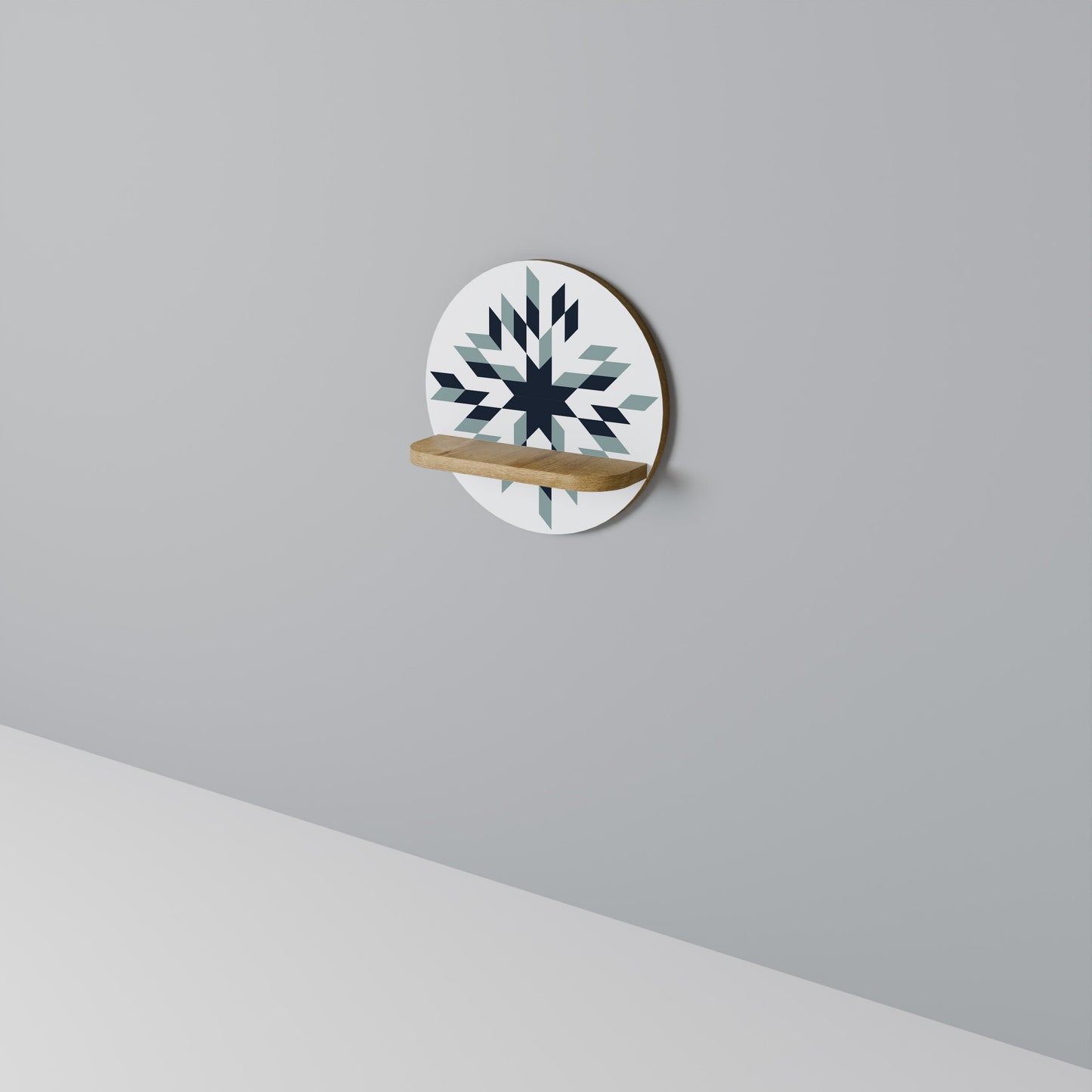 DAWN MOSAIC Mensola rotonda per opere d'arte in effetto rovere
