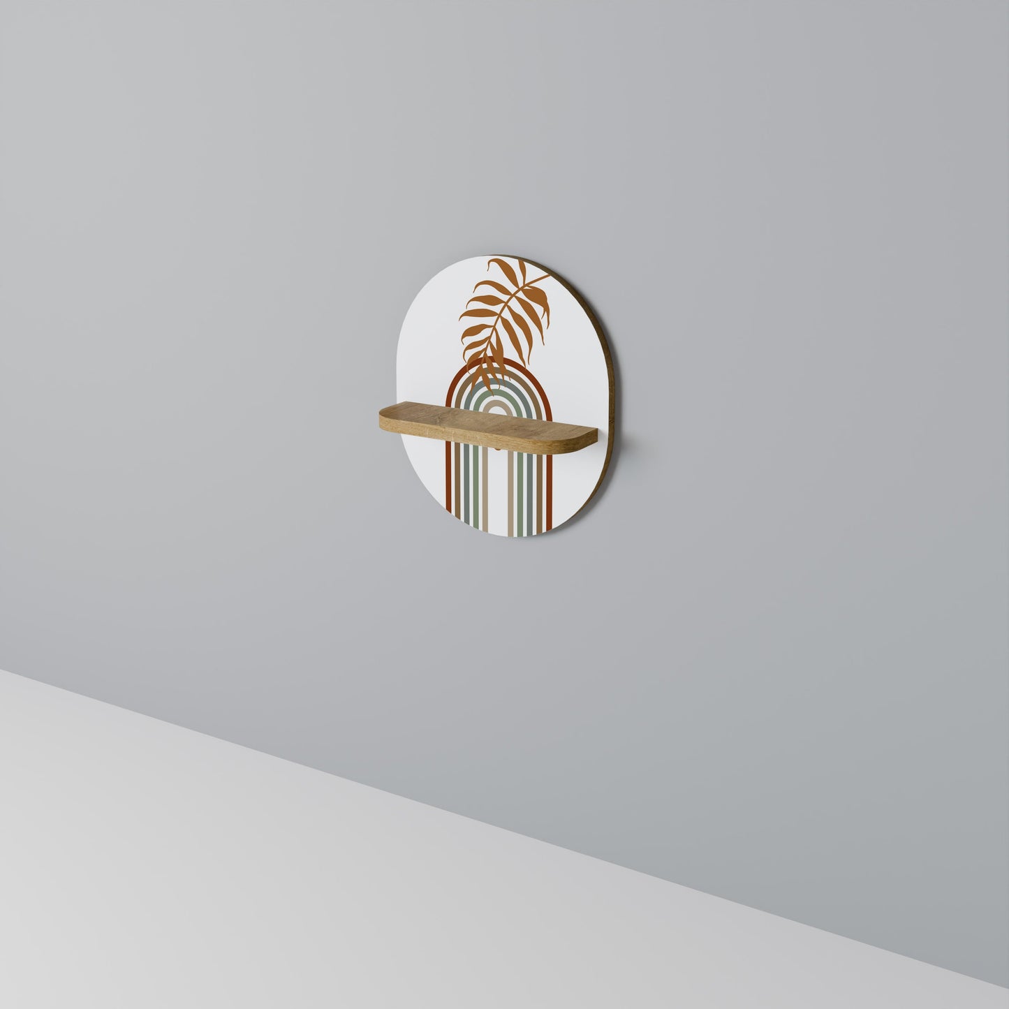LEAF ON THE TOP Mensola ovale per arte in effetto rovere
