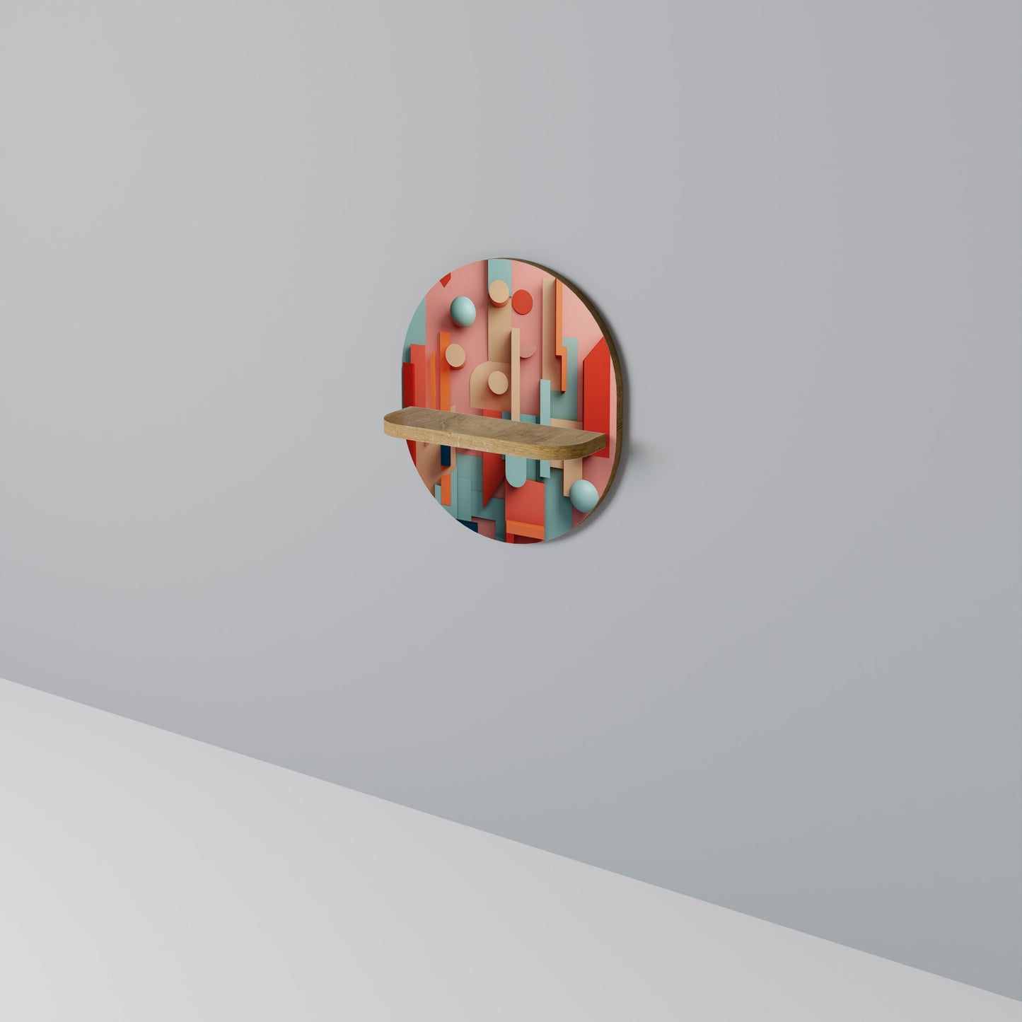 Mensola ovale COLORBURST CONSTRUCT in effetto rovere