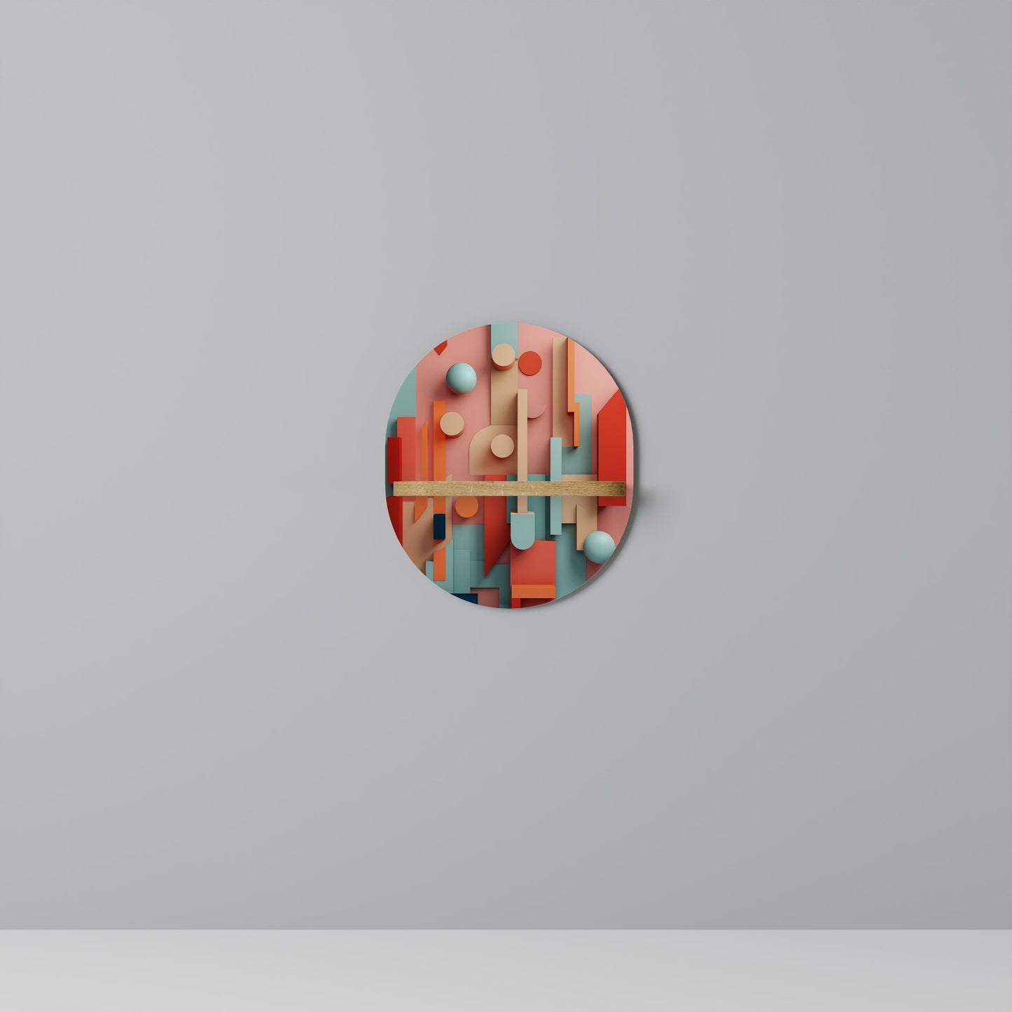 Mensola ovale COLORBURST CONSTRUCT in effetto rovere