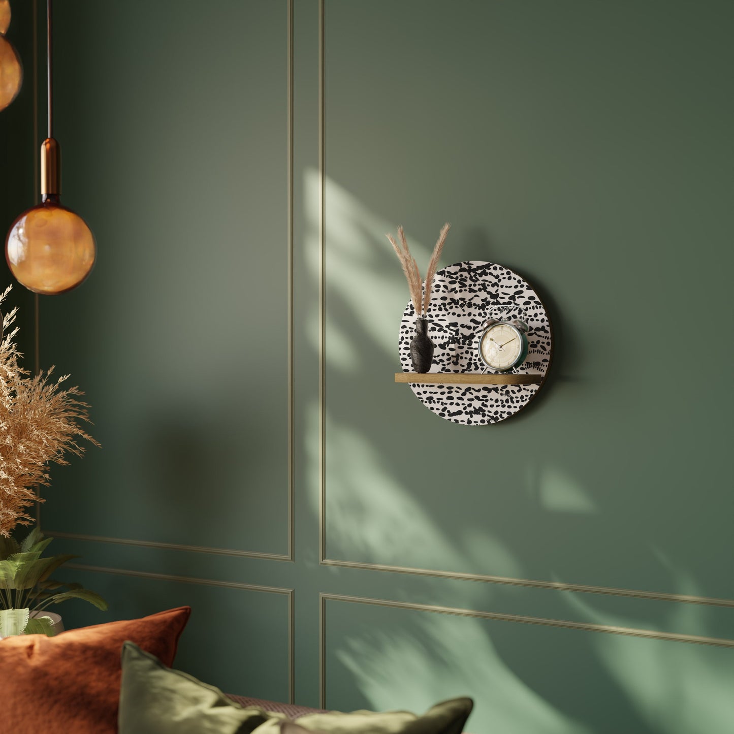 LUNAR LOOM Mensola rotonda per arte in effetto rovere
