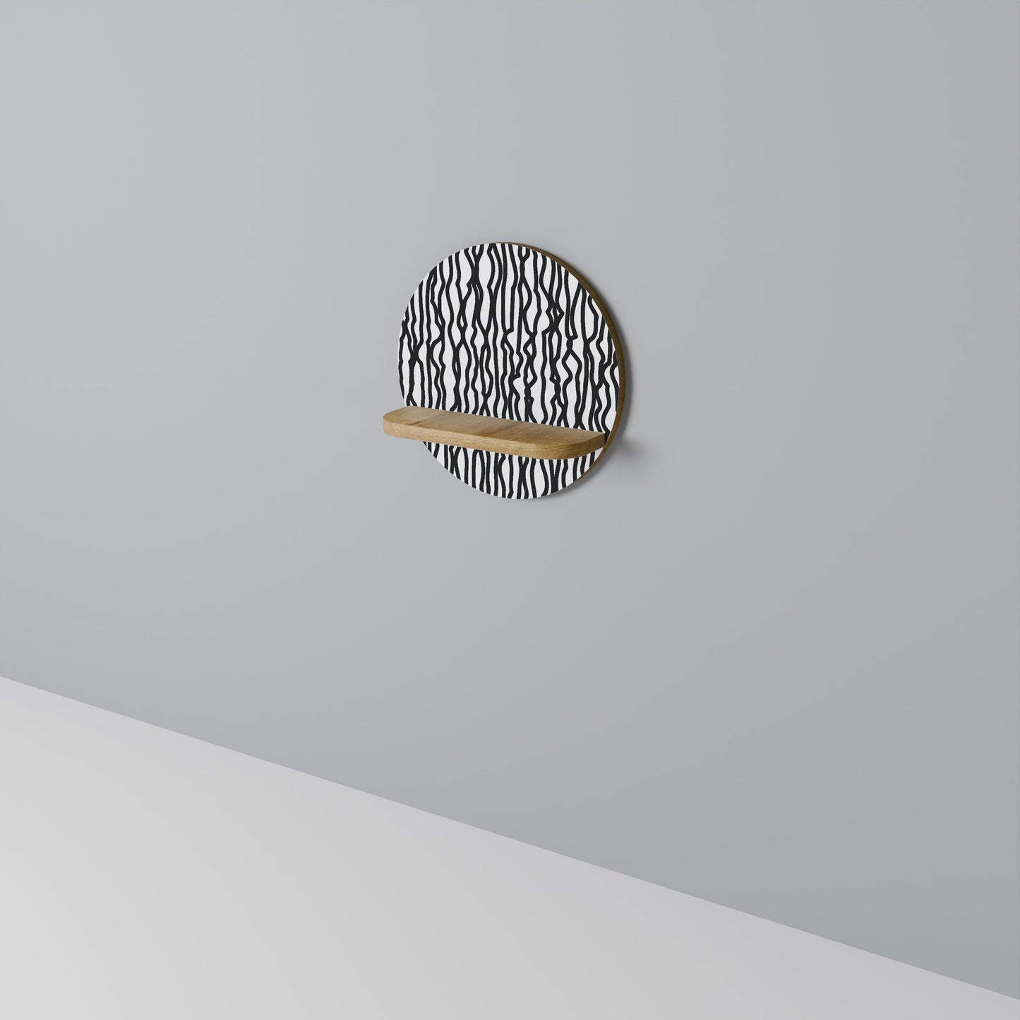 LUNA LINES Mensola rotonda per arte in effetto rovere