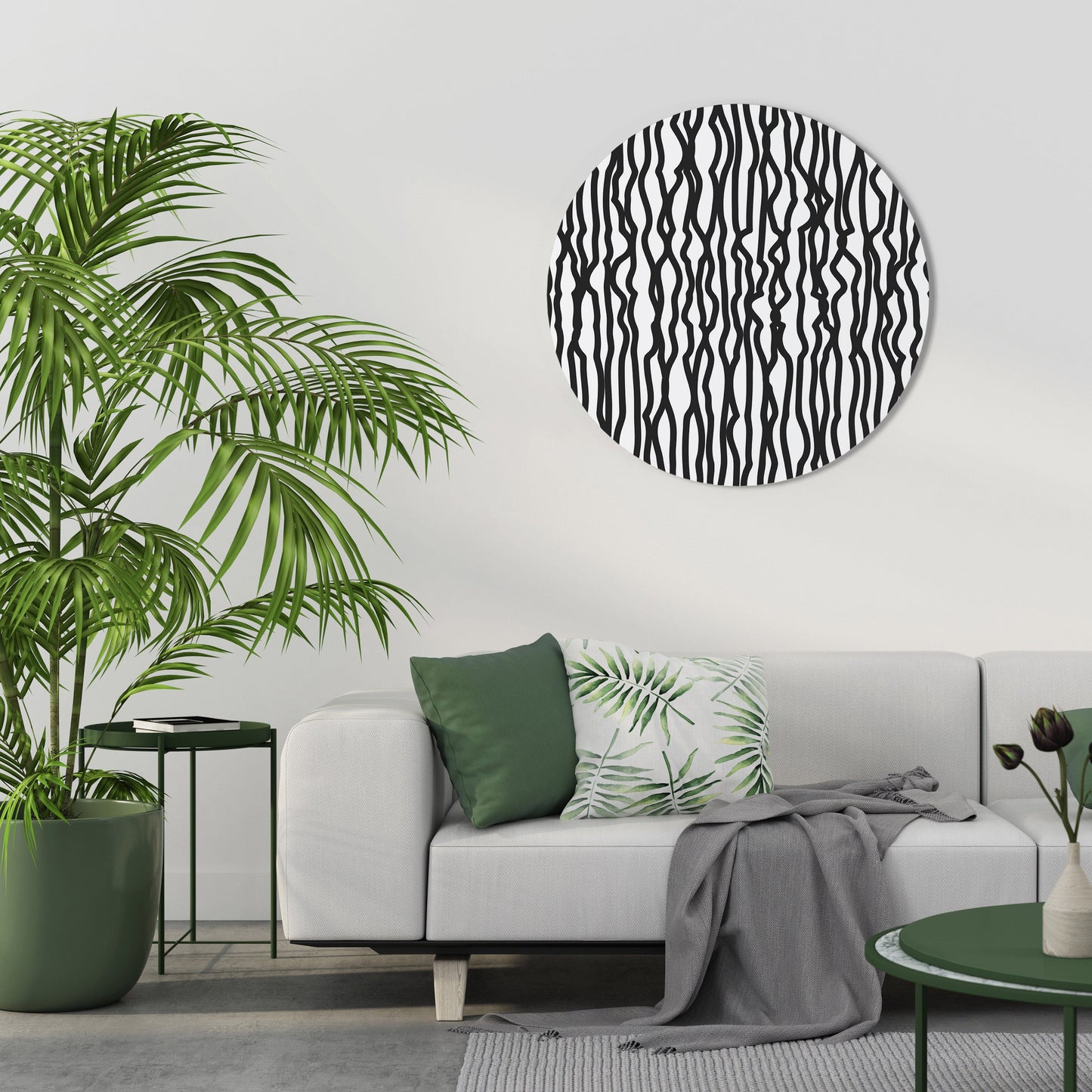 LUNA LINES Arte murale rotonda