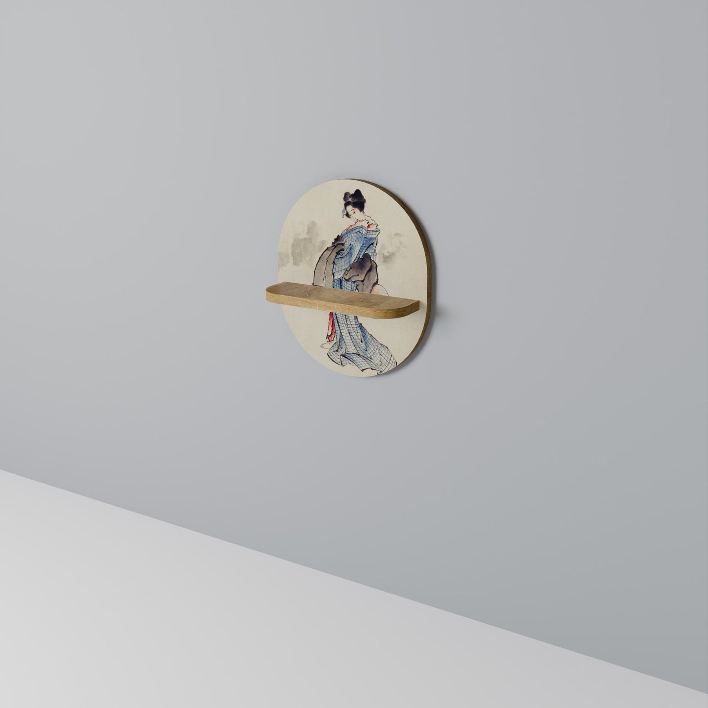 GEISHA FANTASY Mensola ovale in effetto rovere
