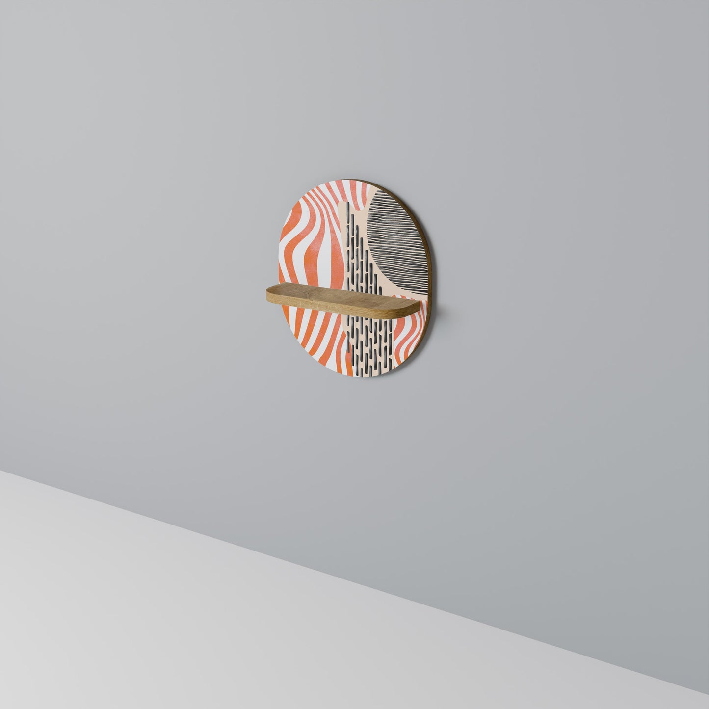 SUBLIME SYNTHESIS Mensola ovale per opere d'arte in effetto rovere